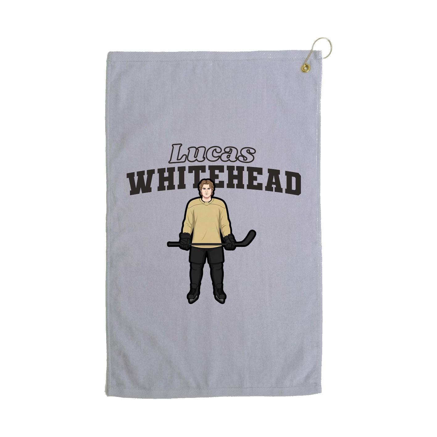 Golf Towel — Name Arch in Grey