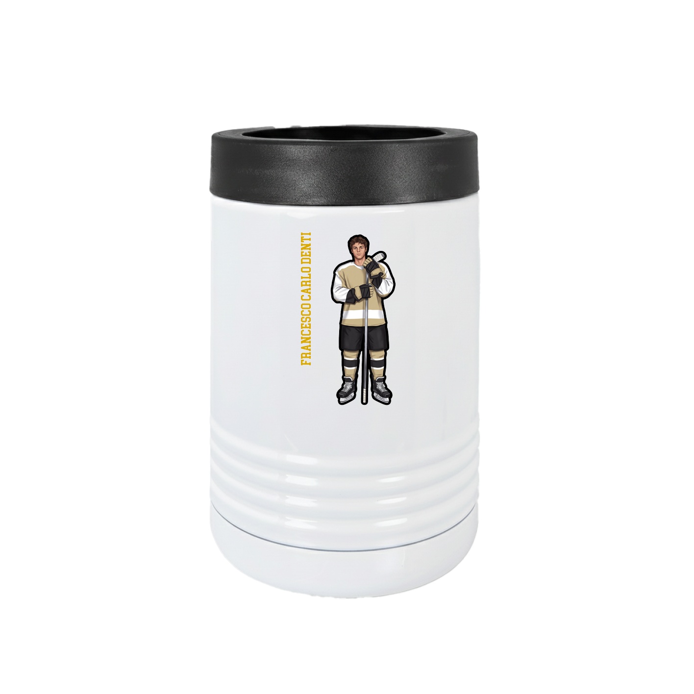 Beverage Holder — Name Vertical in White