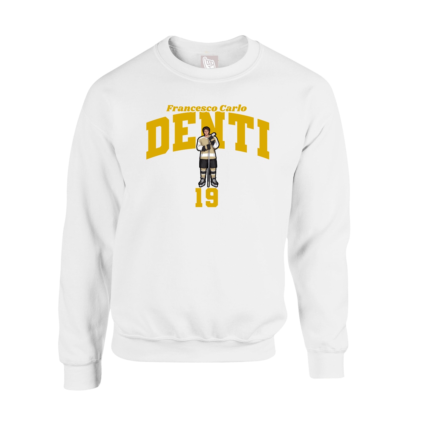 Fleece Crew — Signature Arch in White