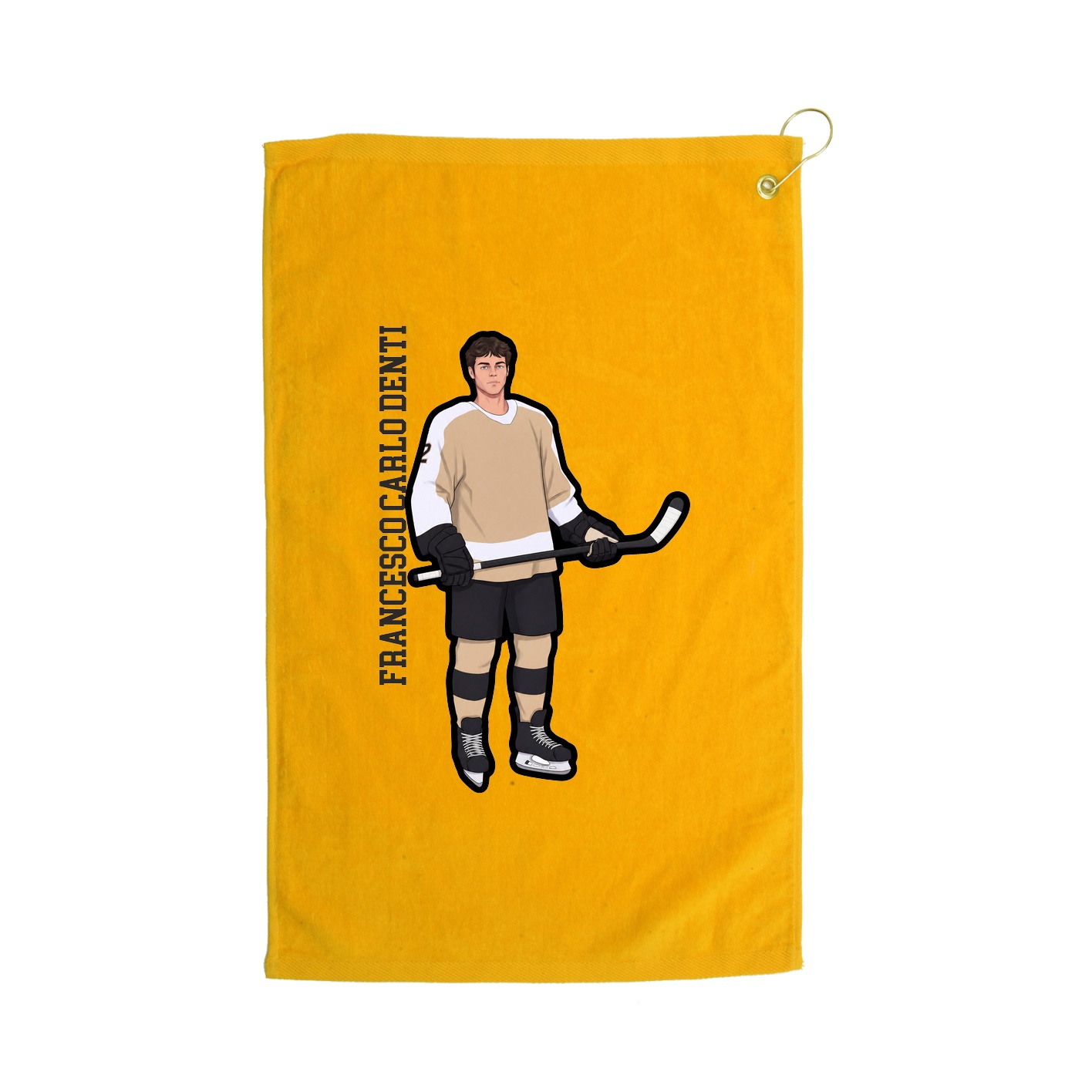 Golf Towel — Name Vertical in Gold