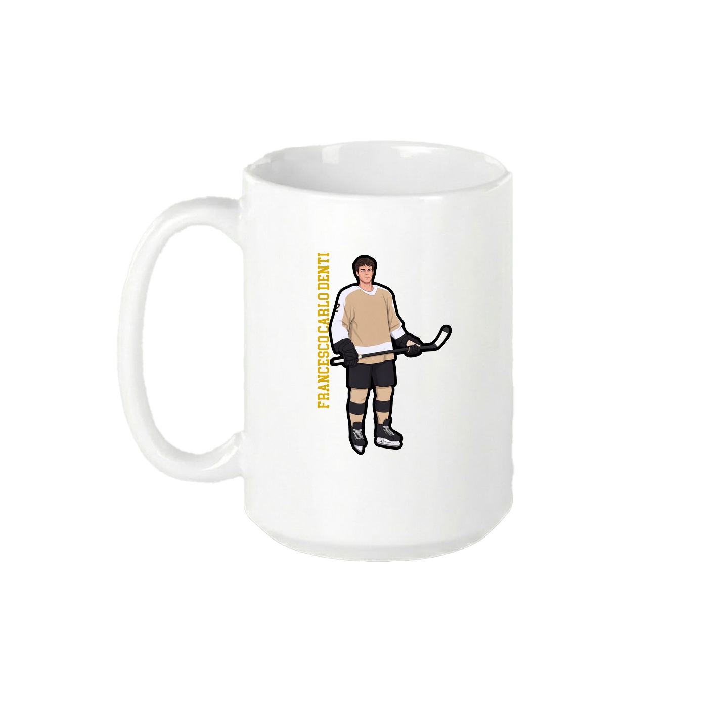 15oz Coffee Mug — Name Vertical in White