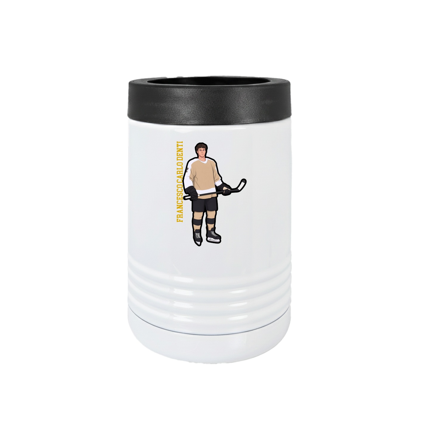 Beverage Holder — Name Vertical in White