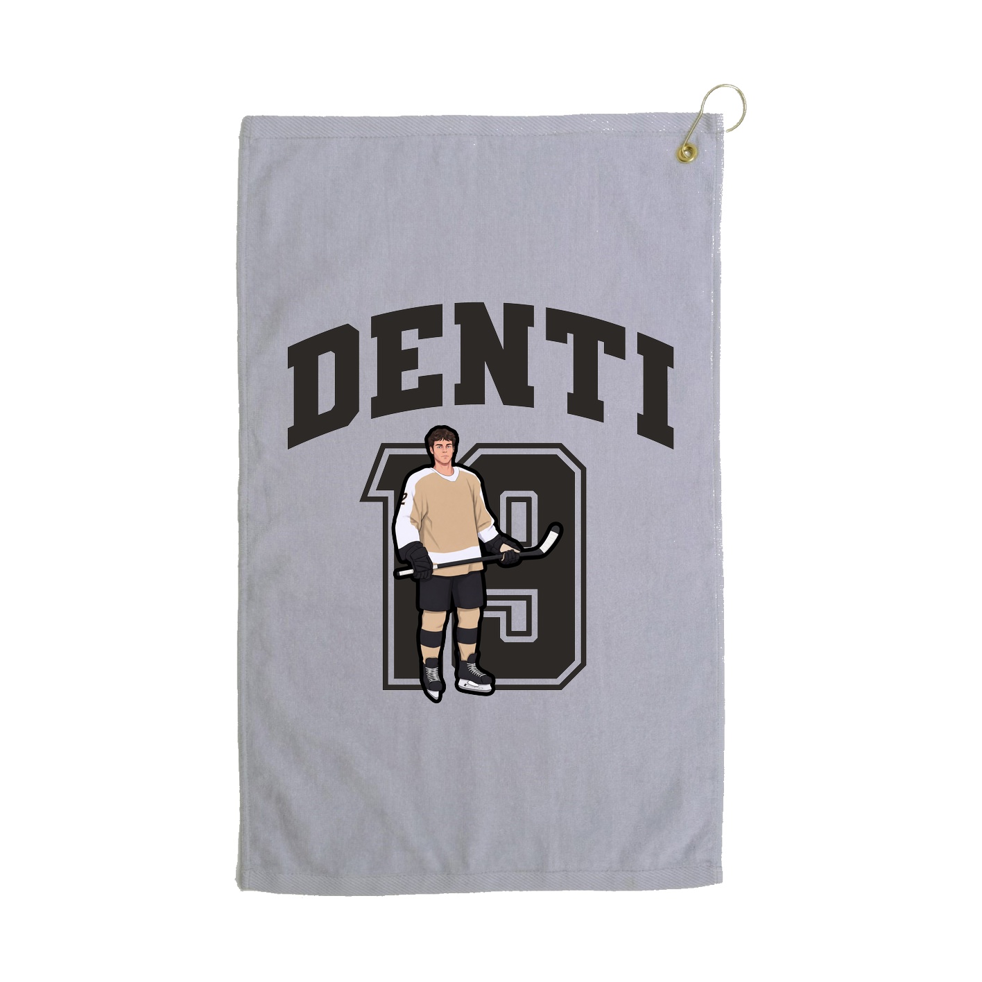 Golf Towel — Number in Grey
