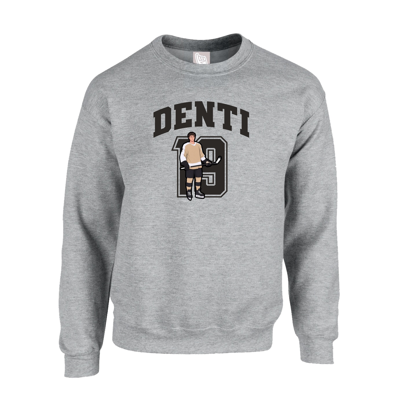 Fleece Crew — Number in Grey