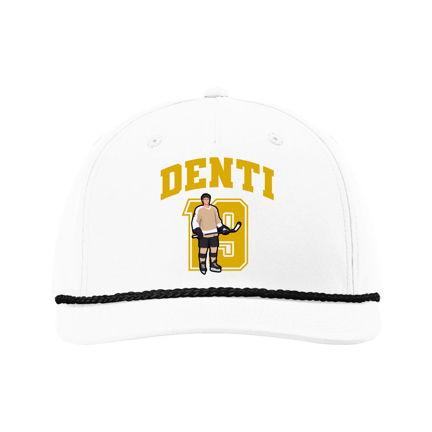 Five-Panel Classic Rope Cap — Number in White