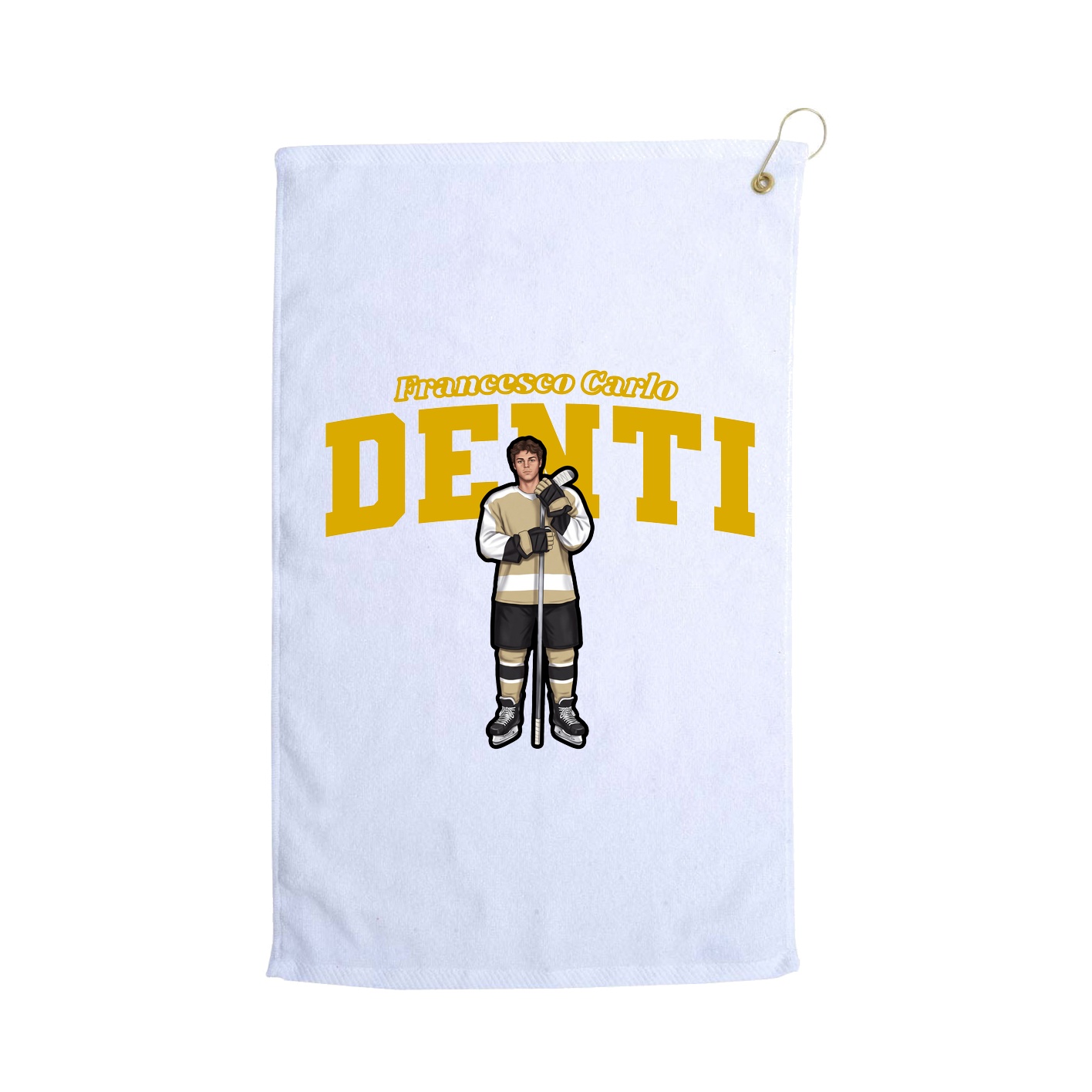Golf Towel — Name Arch in White