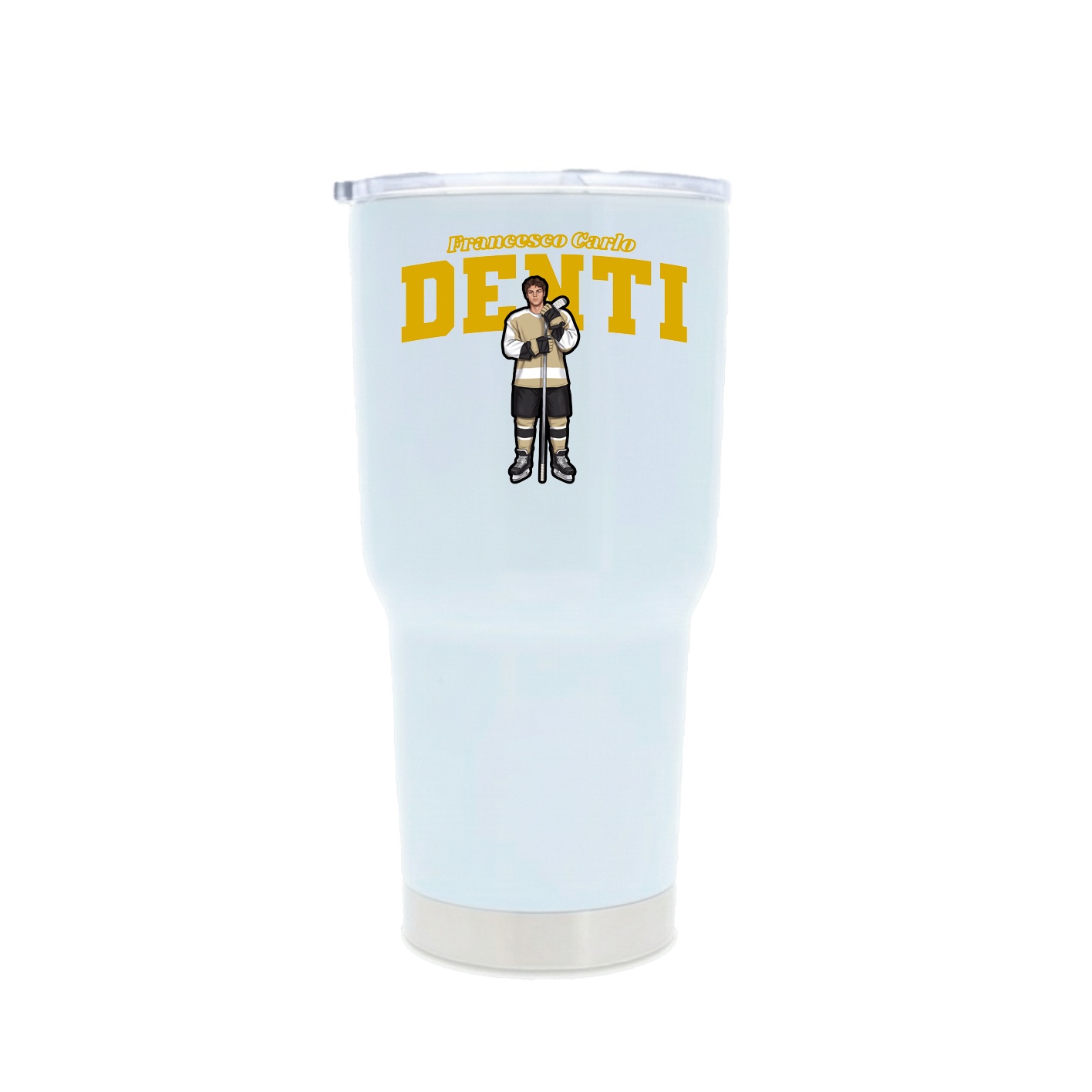 30oz Stainless Steel Tumbler — Name Arch in White