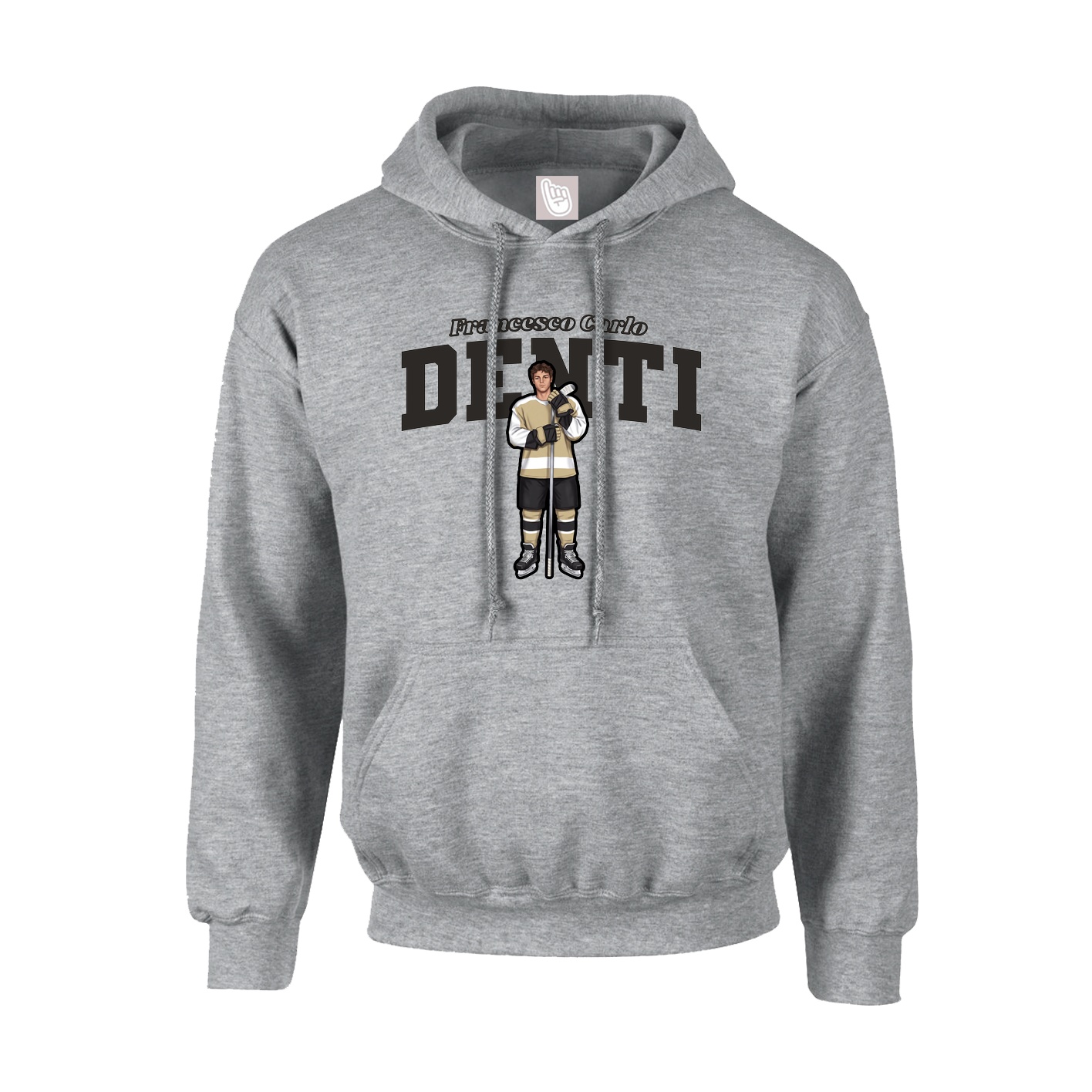 Hoodie — Name Arch in Grey