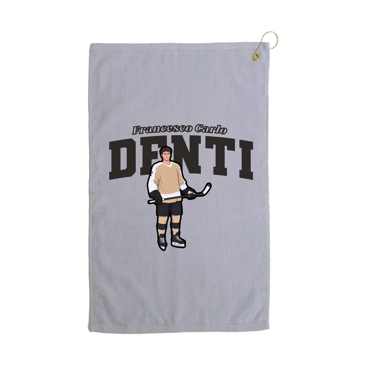 Golf Towel — Name Arch in Grey