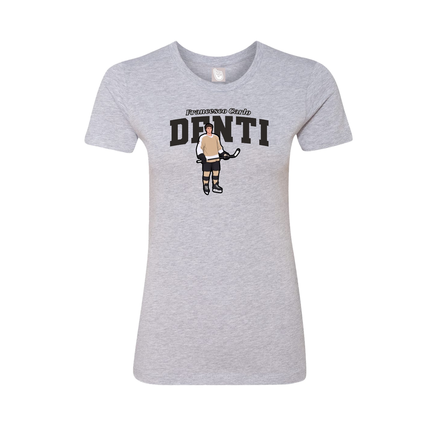 Fitted Women's Tee — Name Arch in Grey