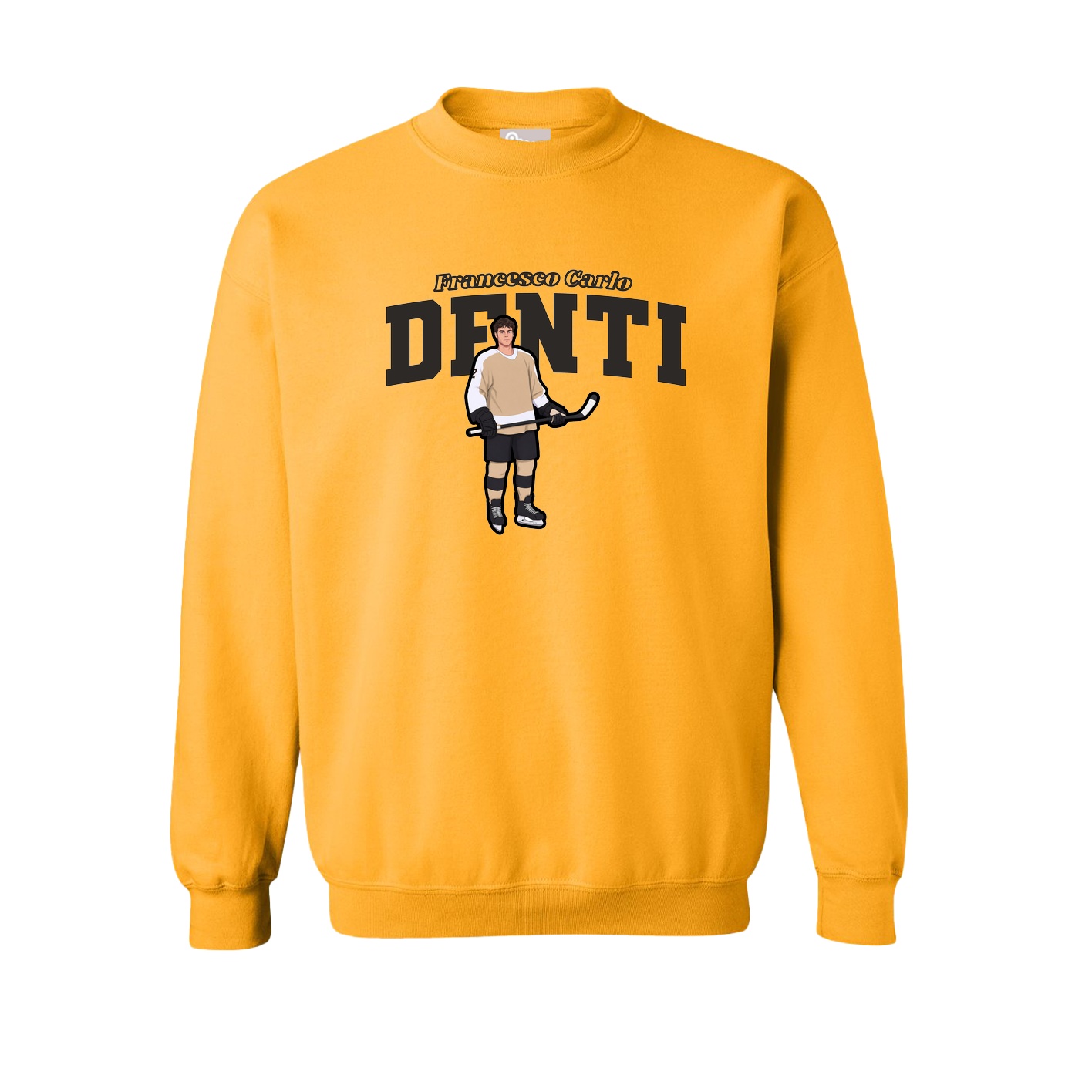 Fleece Crew — Name Arch in Gold