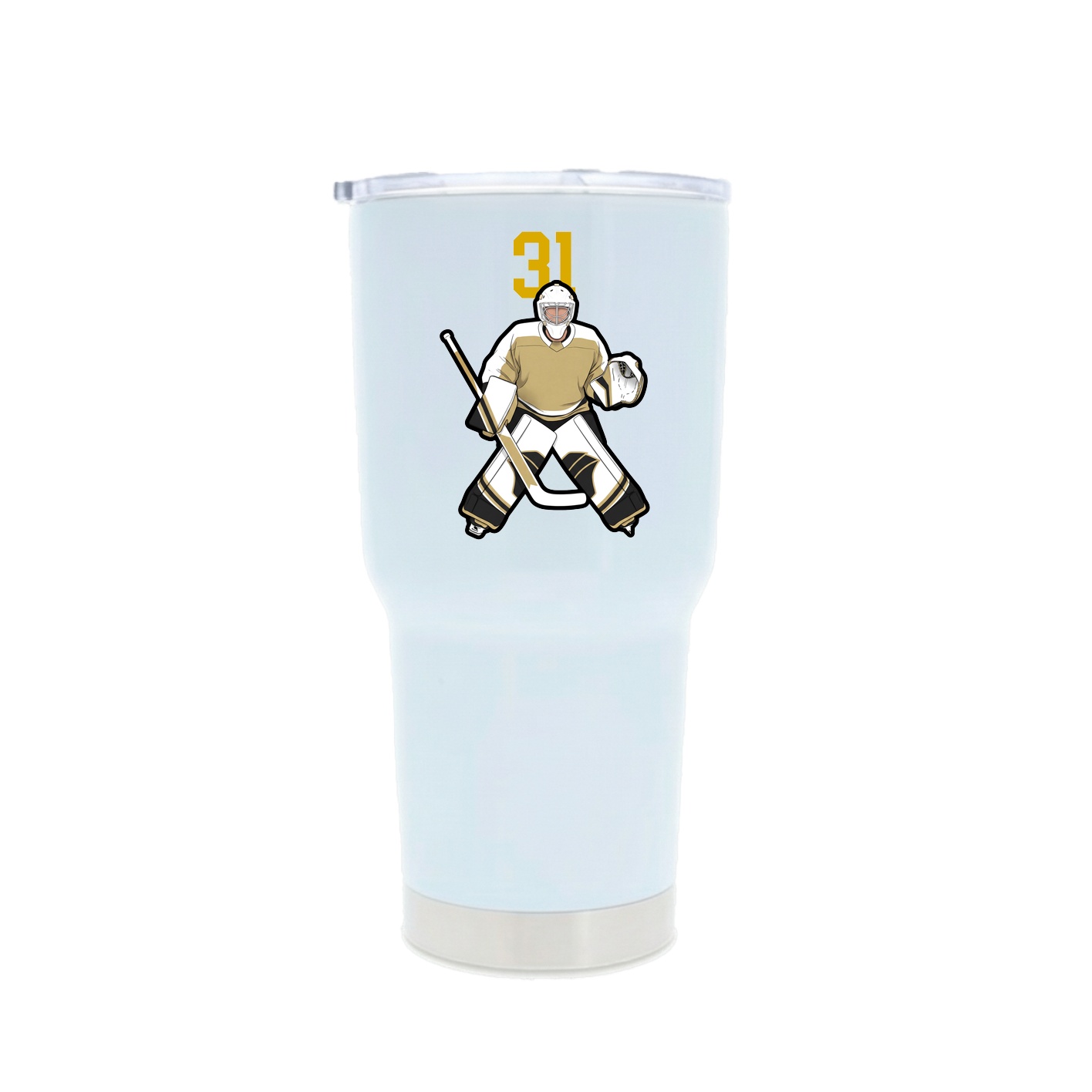 30oz Stainless Steel Tumbler — Number Top in White