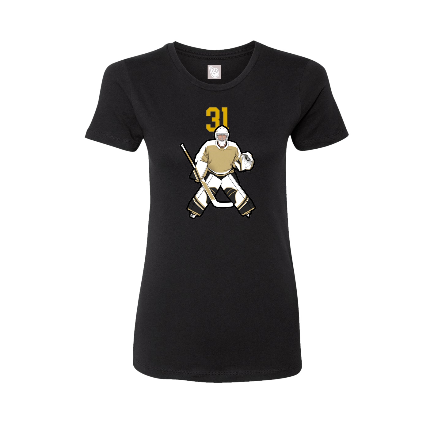 Fitted Women's Tee — Number Top in Black