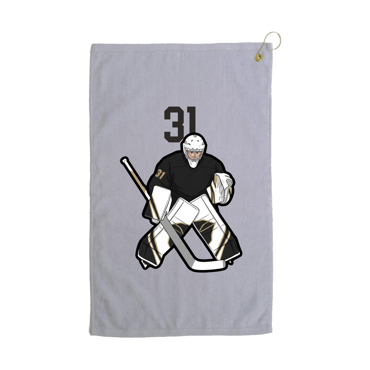 Golf Towel — Number Top in Grey