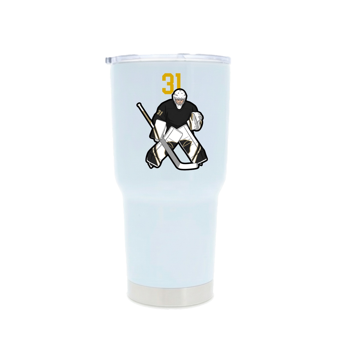 30oz Stainless Steel Tumbler — Number Top in White