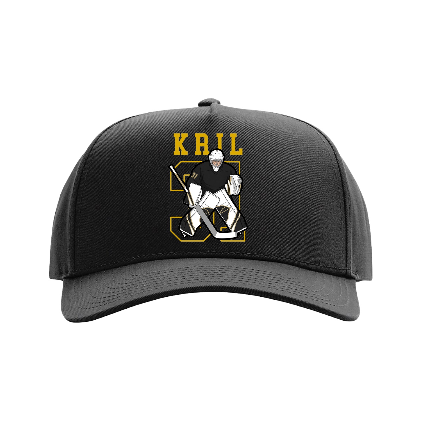 Full Fabric Five-Panel Champ Cap — Shirsey in Black