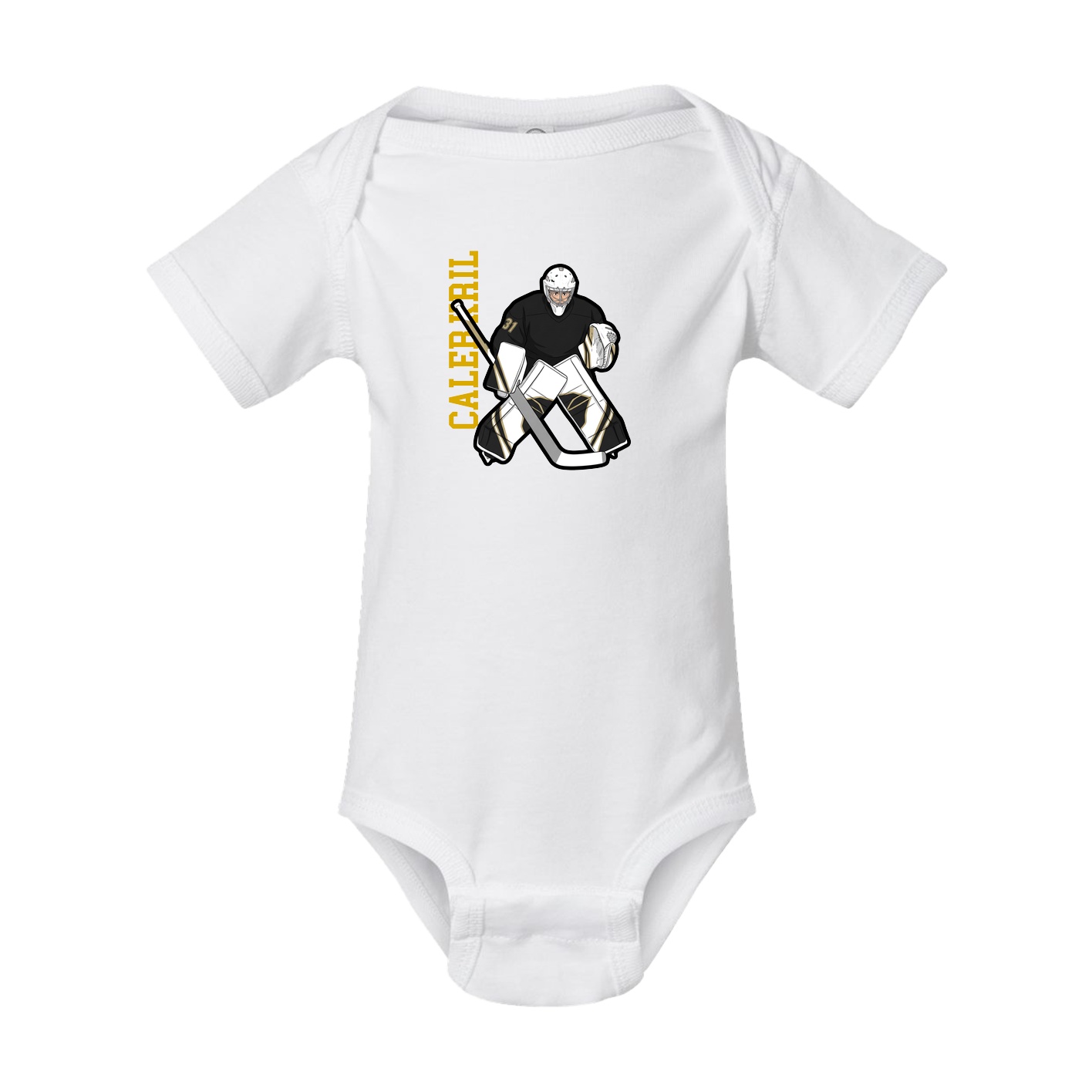 Baby Onesie — Name Vertical in White