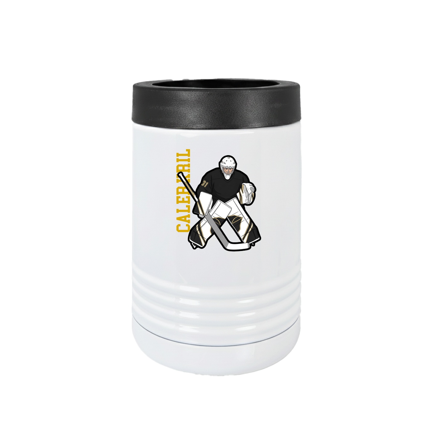 Beverage Holder — Name Vertical in White