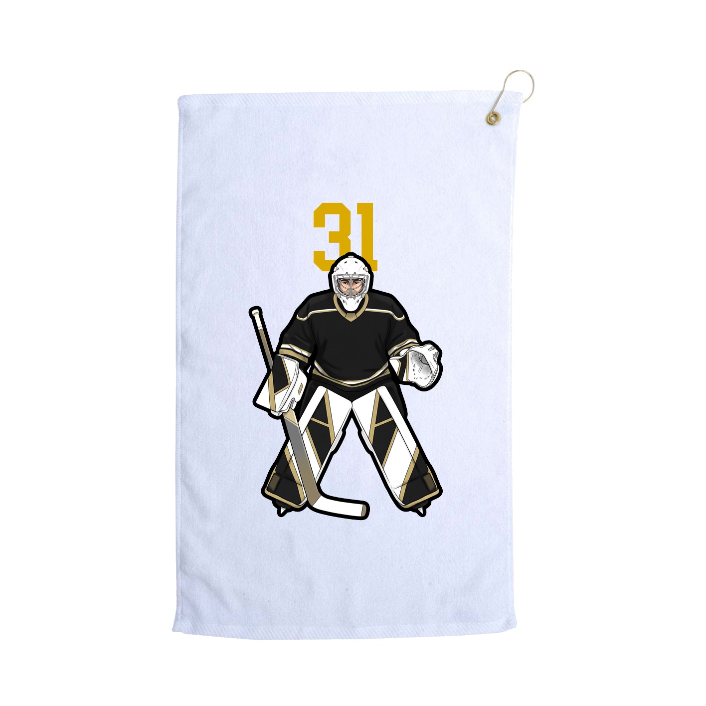 Golf Towel — Number Top in White