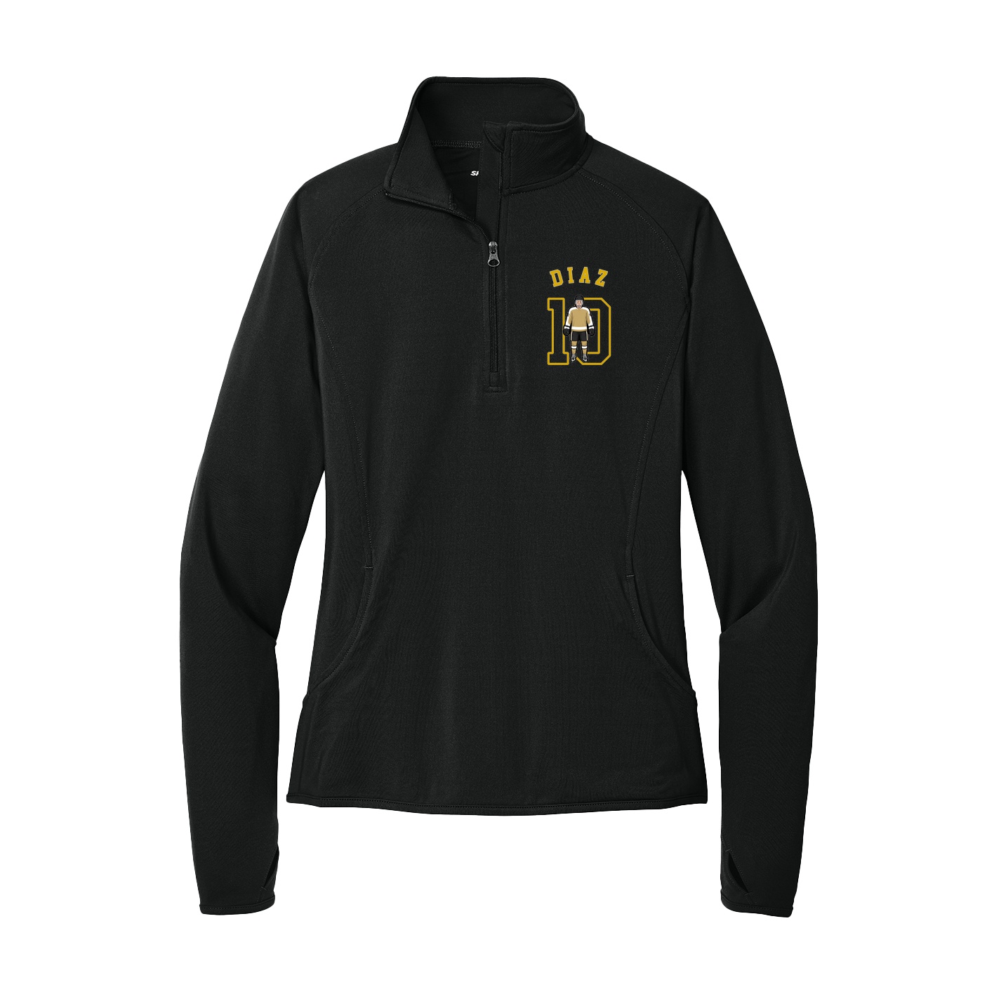 Women's Q-Zip Pullover — Shirsey Arch in Black