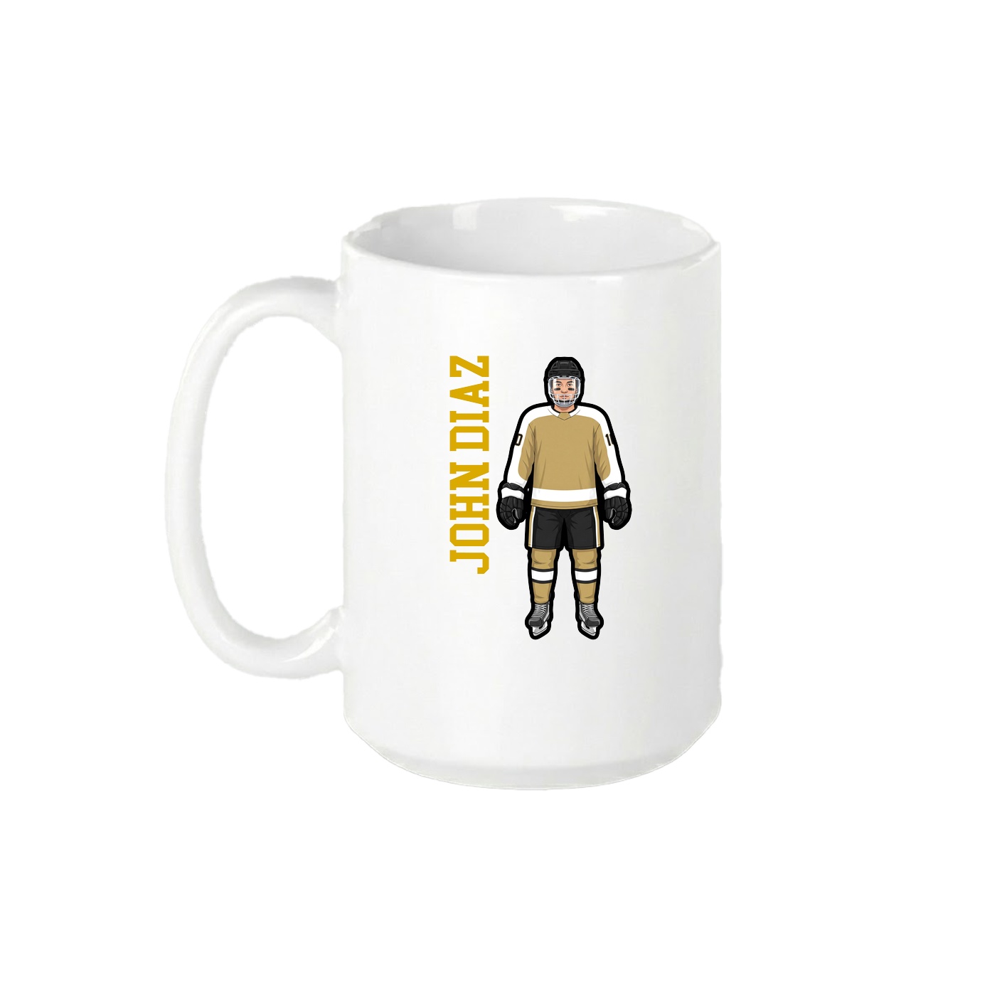 15oz Coffee Mug — Name Vertical in White
