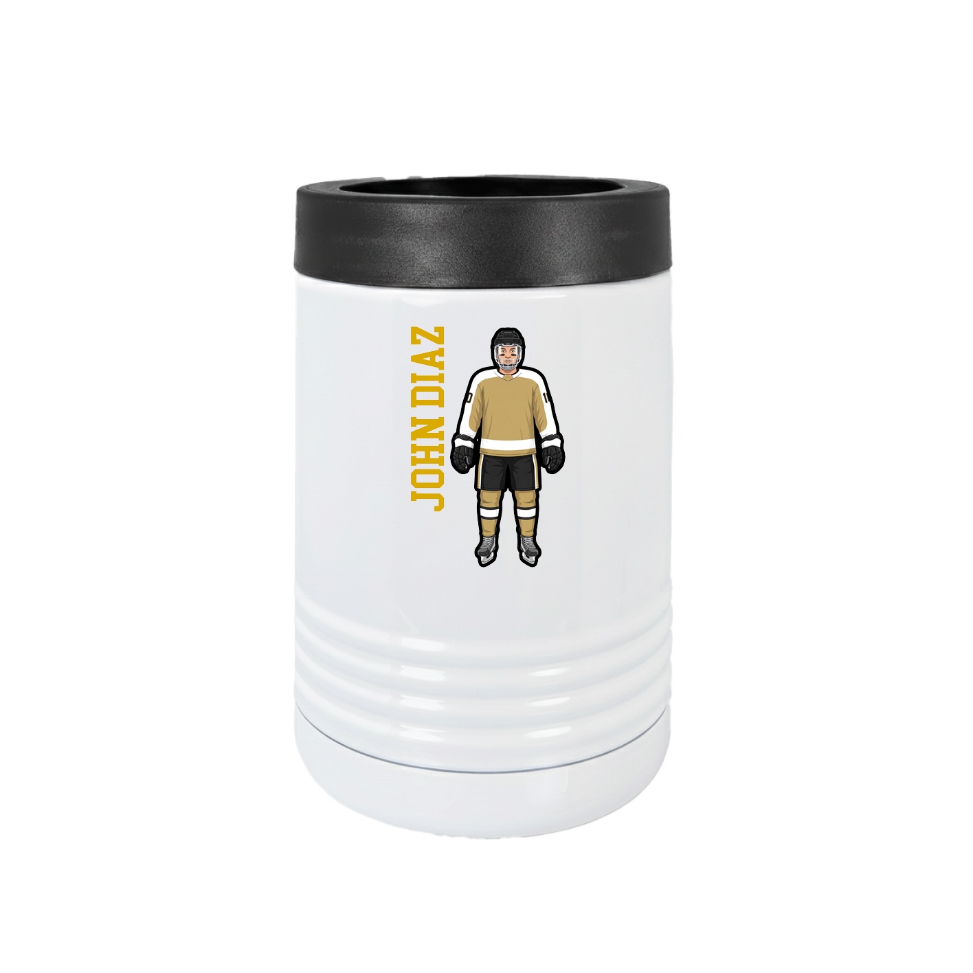 Beverage Holder — Name Vertical in White