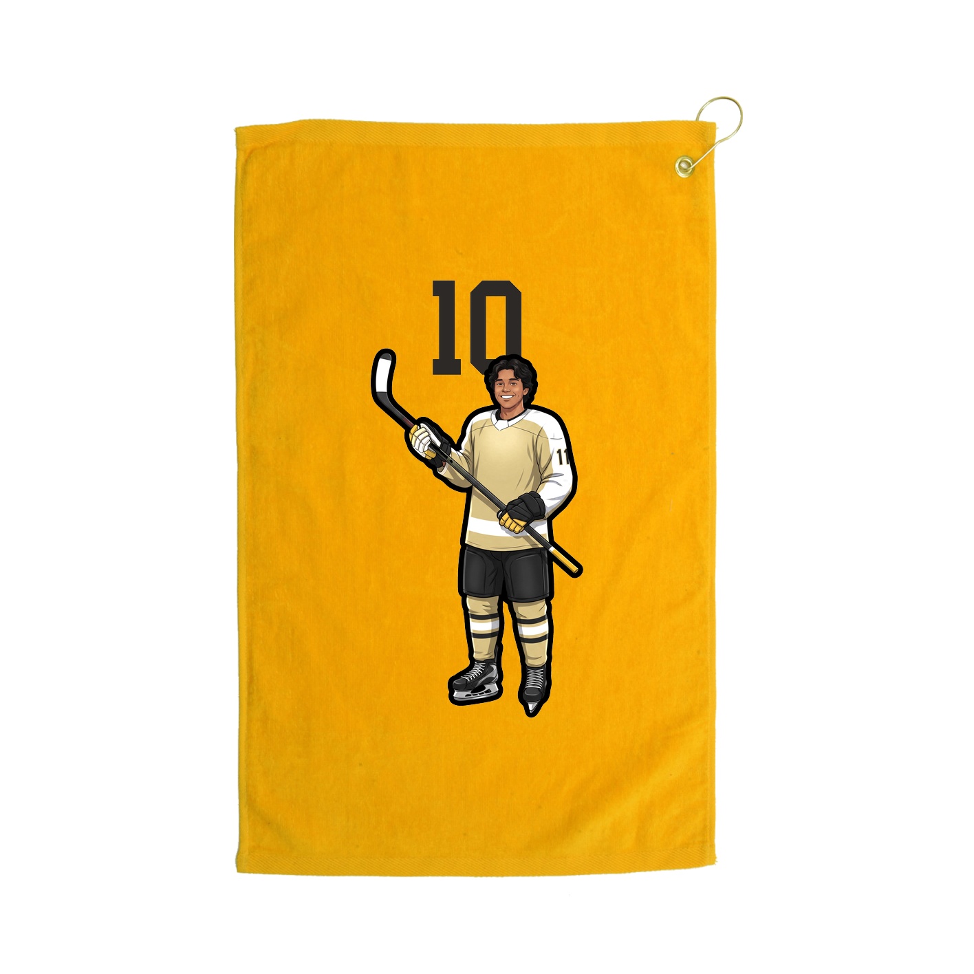 Golf Towel — Number Top in Gold