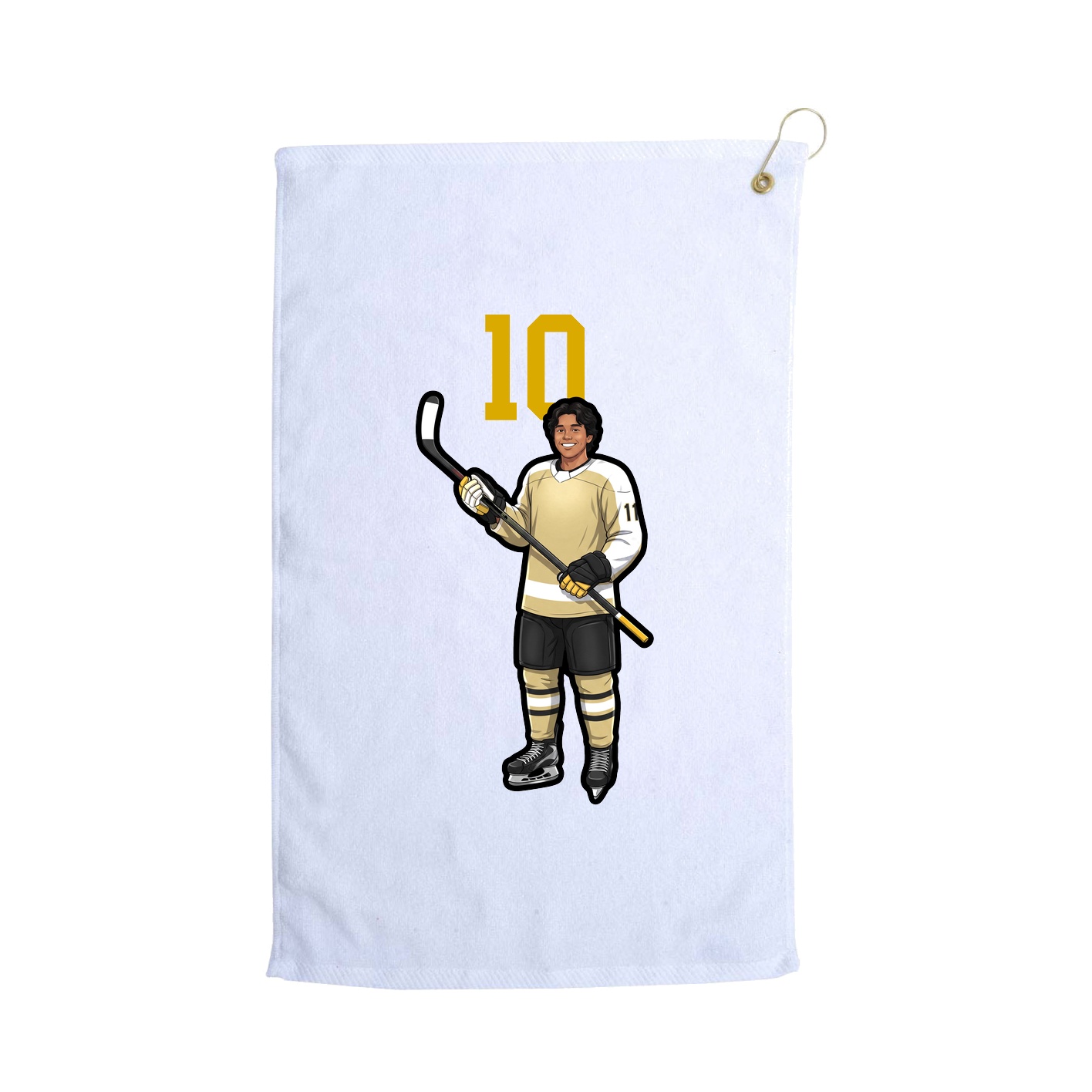 Golf Towel — Number Top in White