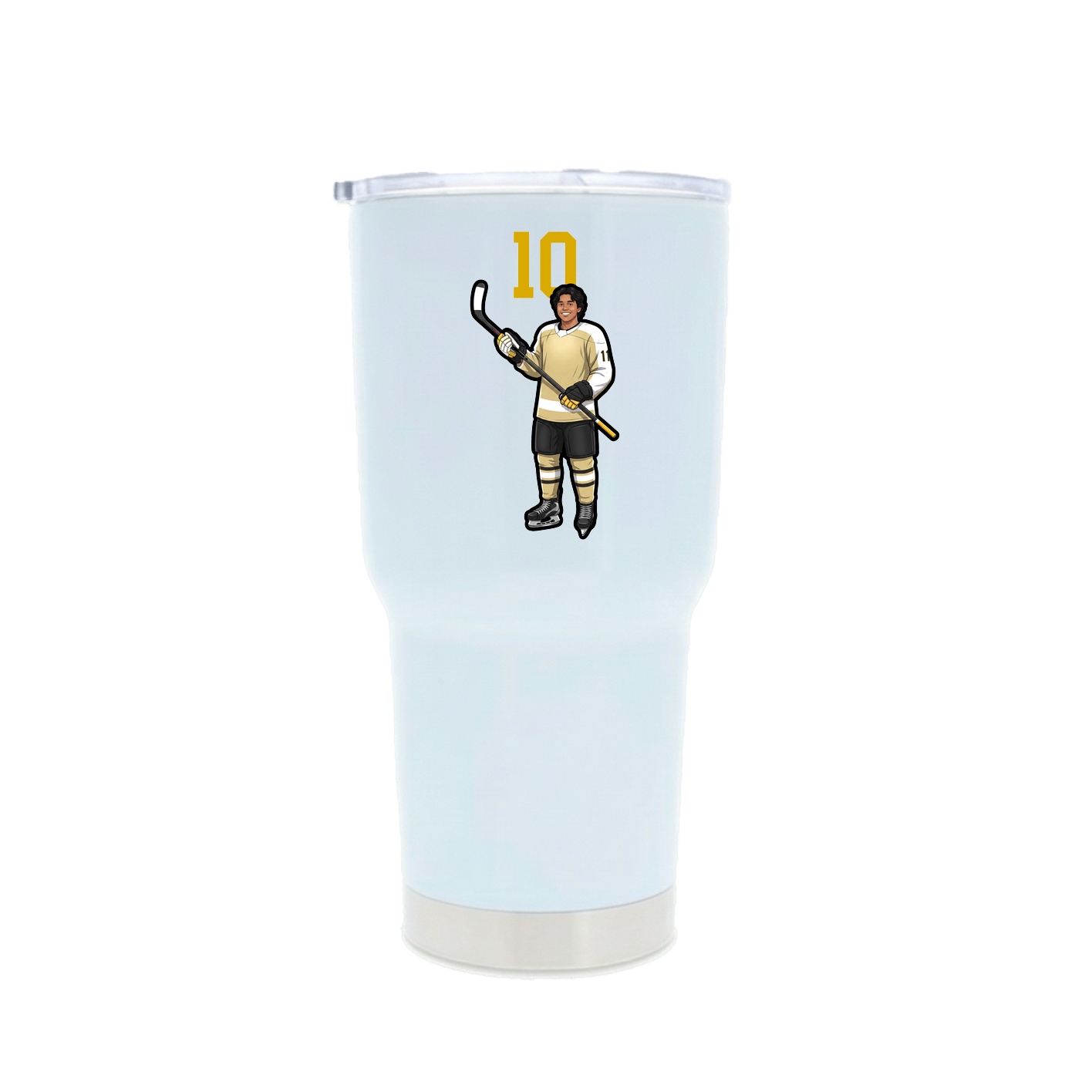 30oz Stainless Steel Tumbler — Number Top in White