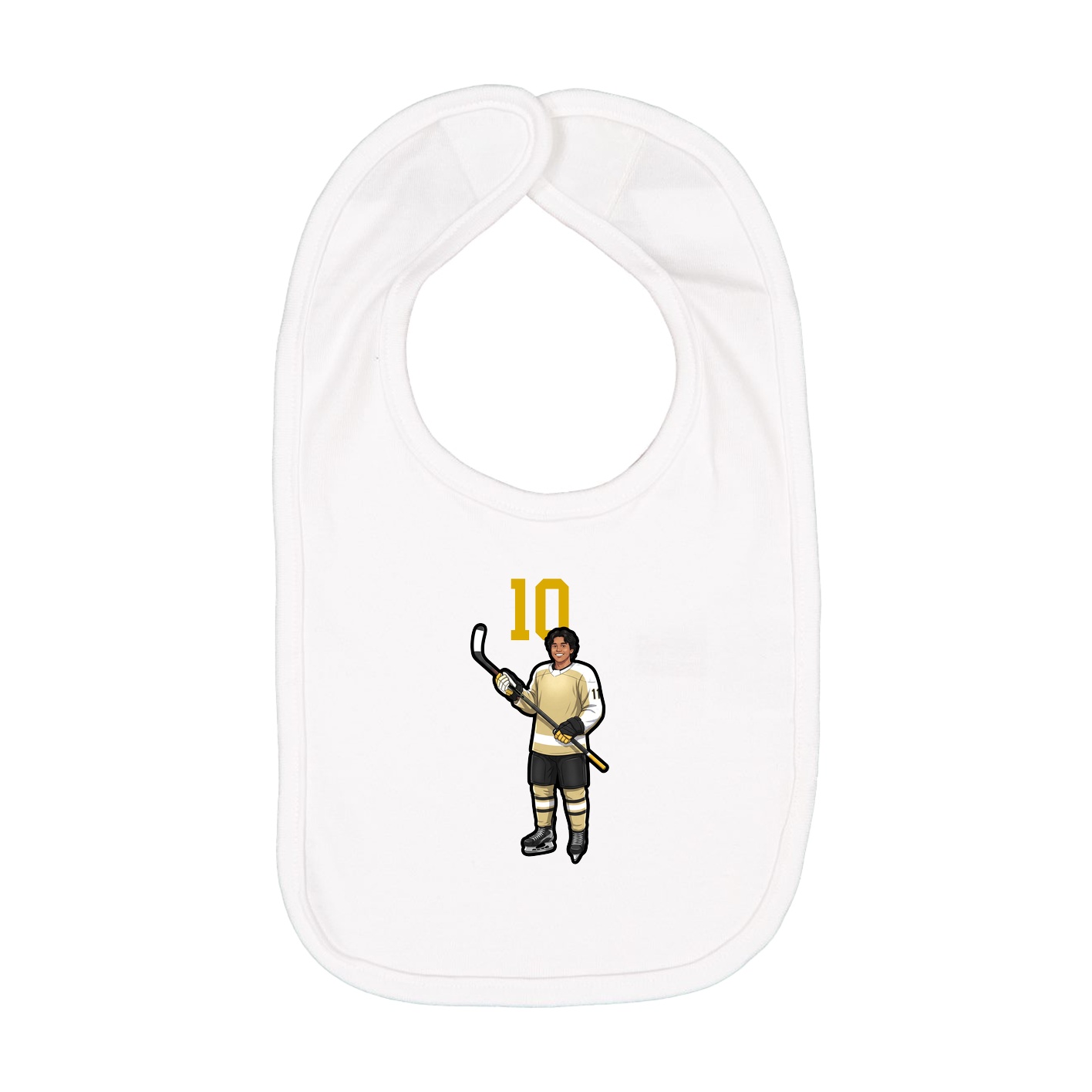 Infant Bib — Number Top in White