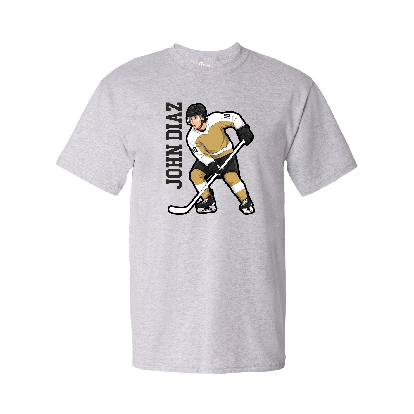 Youth Tee — Name Vertical in Grey