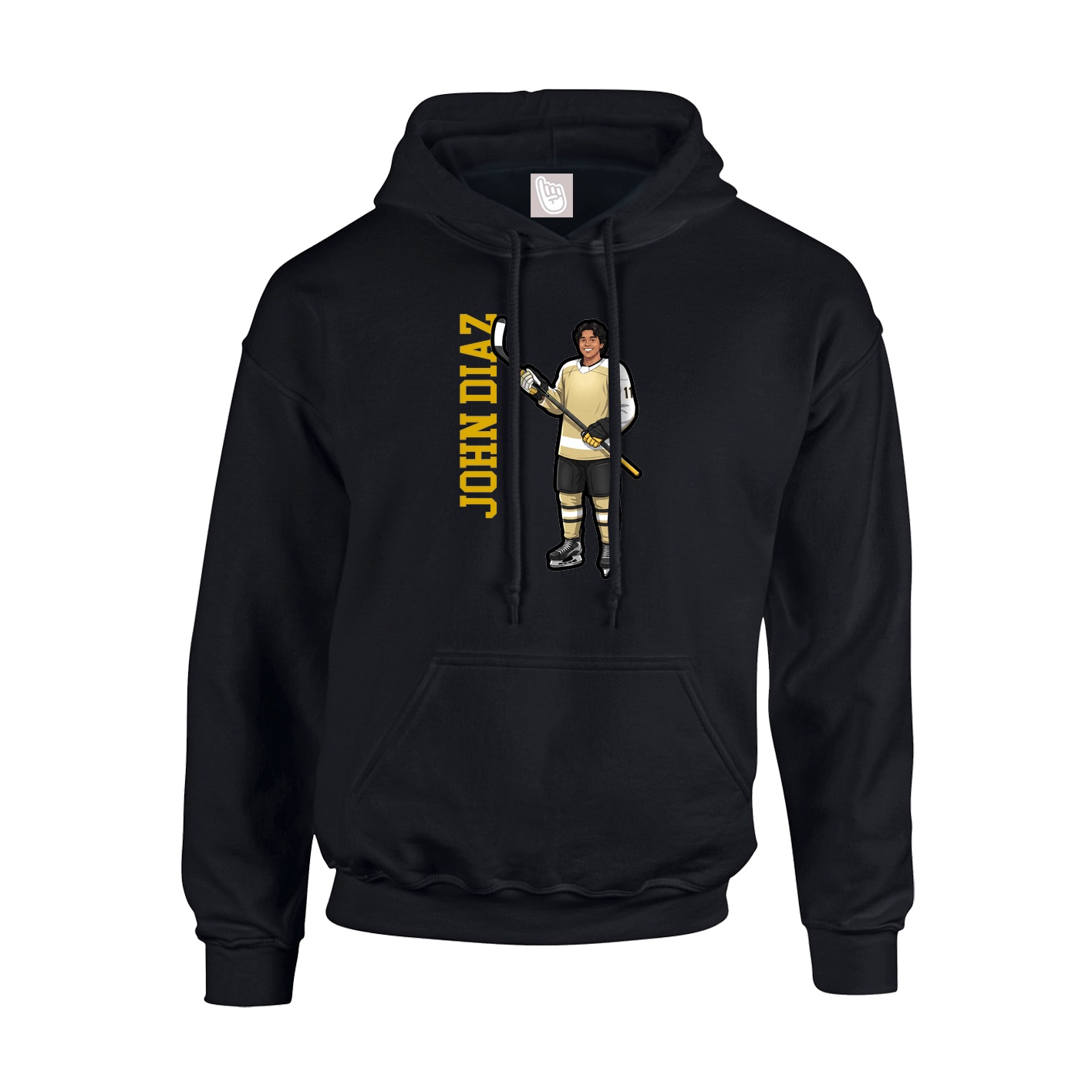 Hoodie — Name Vertical in Black