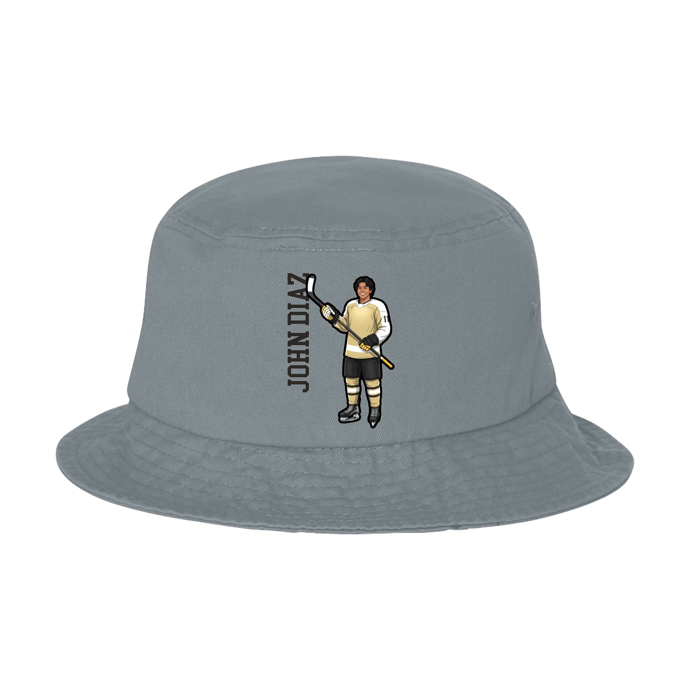 Bucket Cap — Name Vertical in Grey
