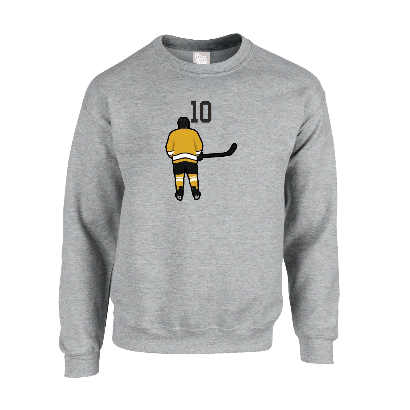 Fleece Crew — Number Top in Grey