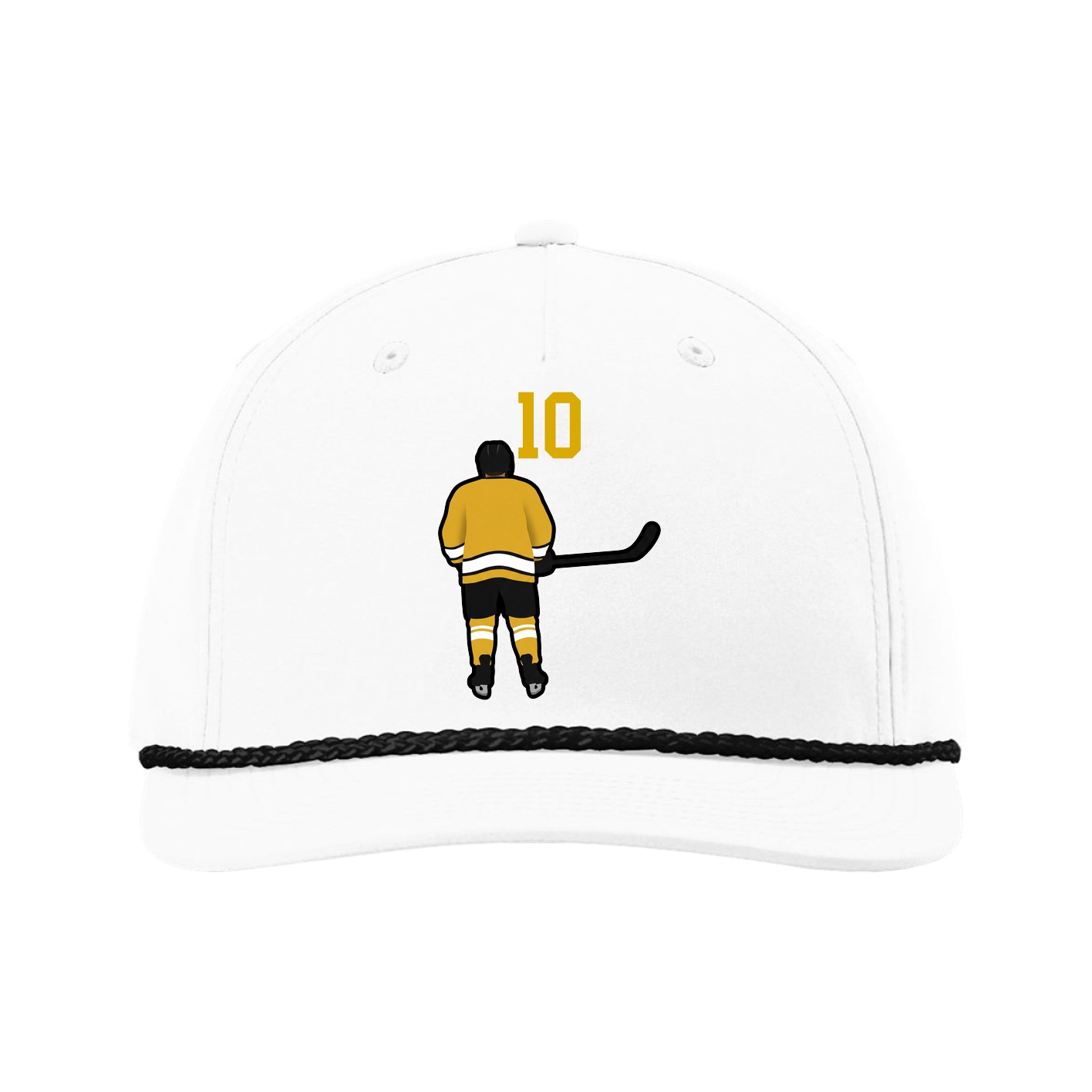 Five-Panel Classic Rope Cap — Number Top in White