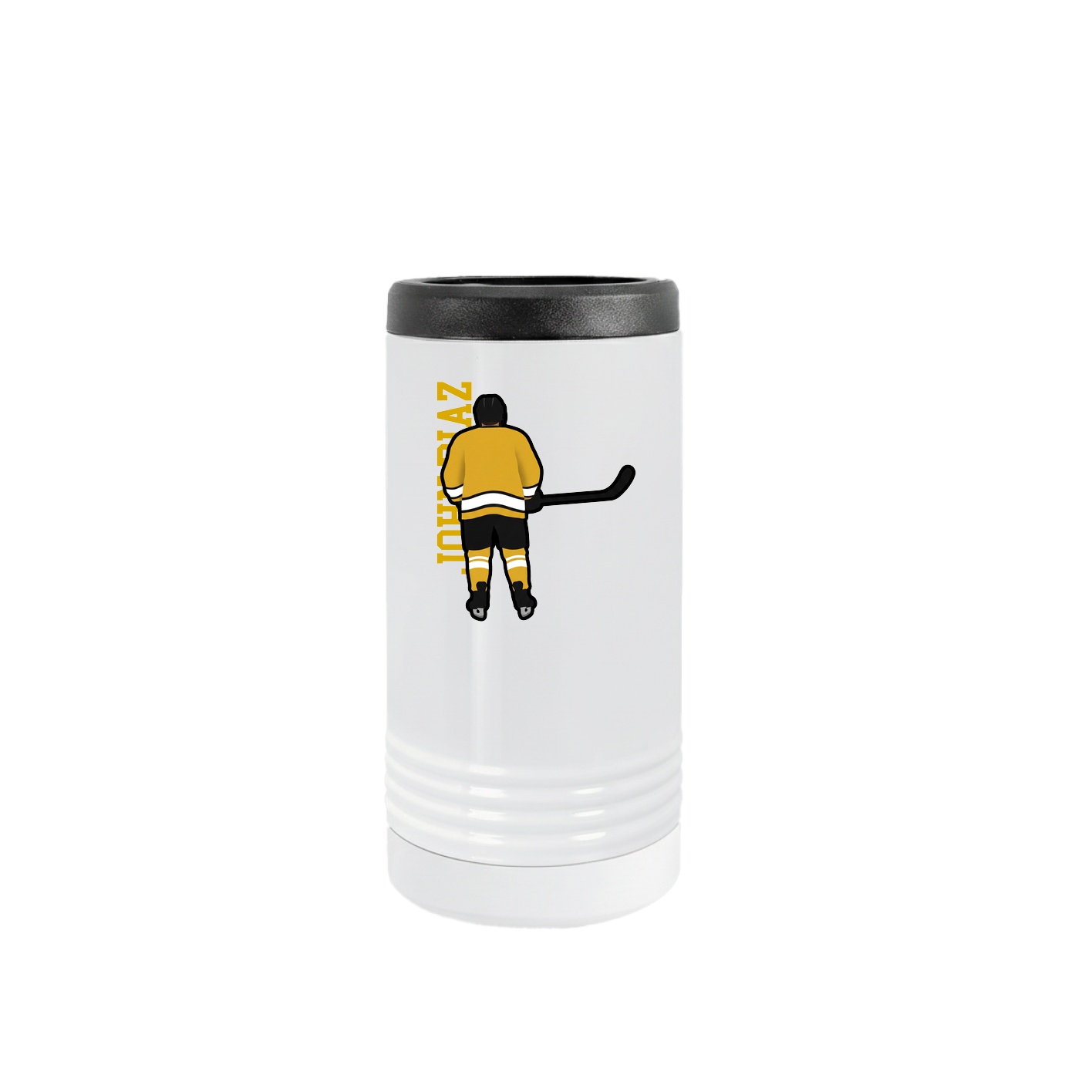 Slim Beverage Holder — Name Vertical in White