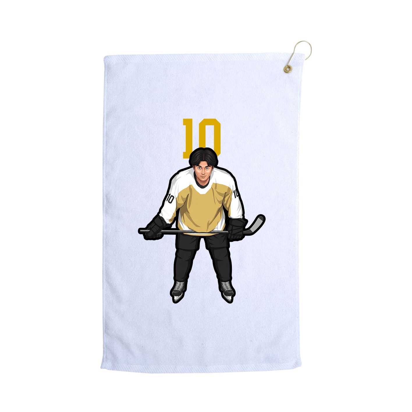 Golf Towel — Number Top in White