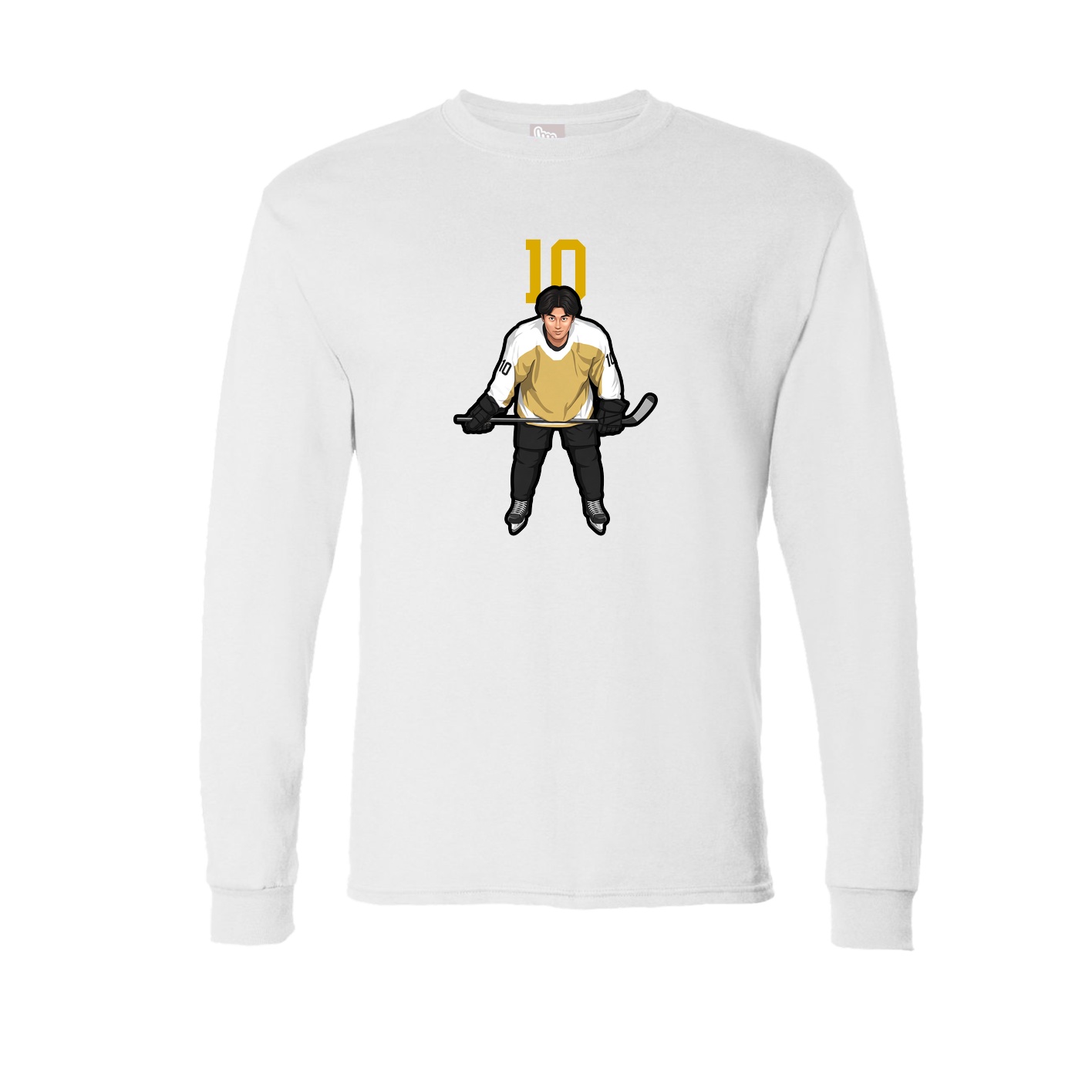 Long Sleeve Tee — Number Top in White