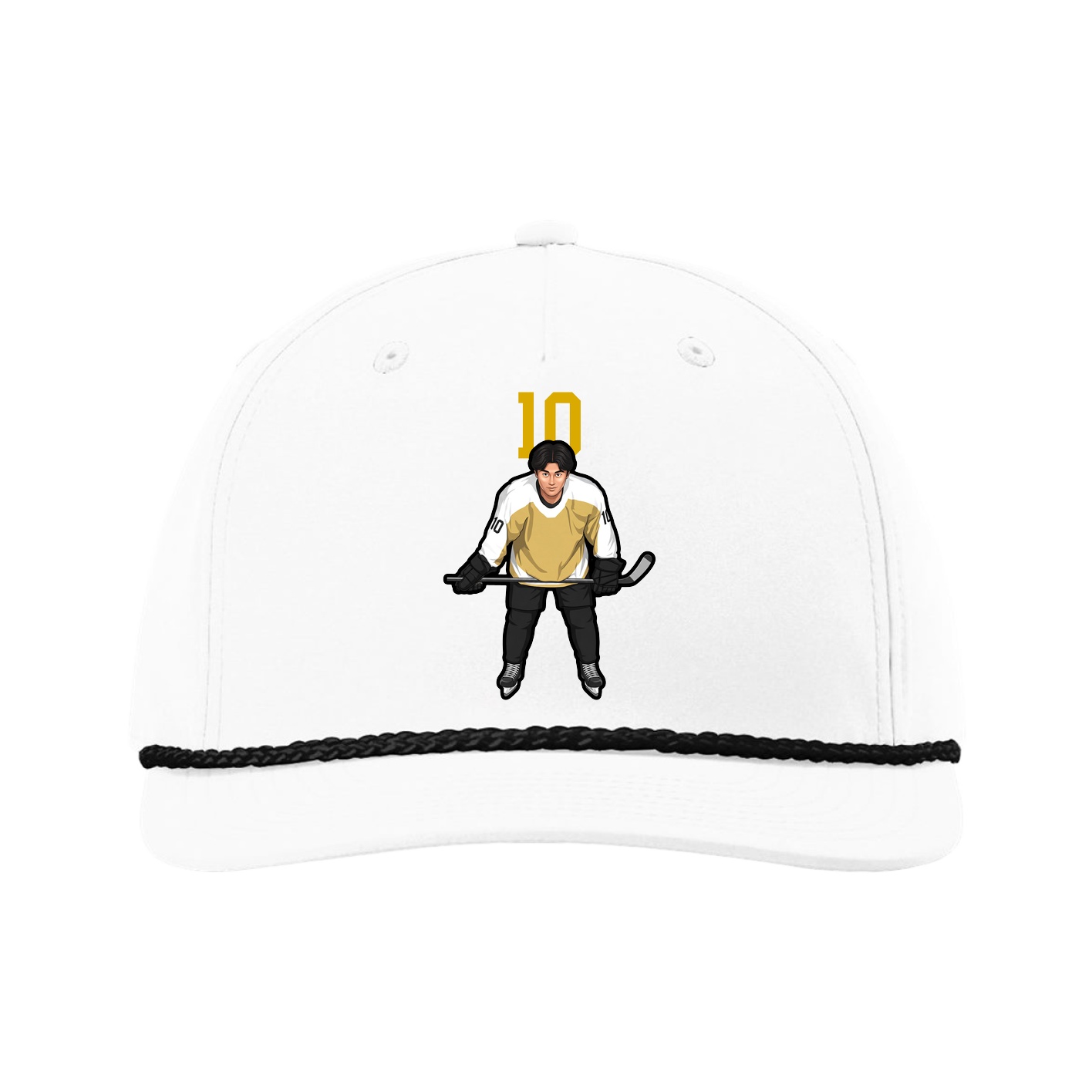 Five-Panel Classic Rope Cap — Number Top in White