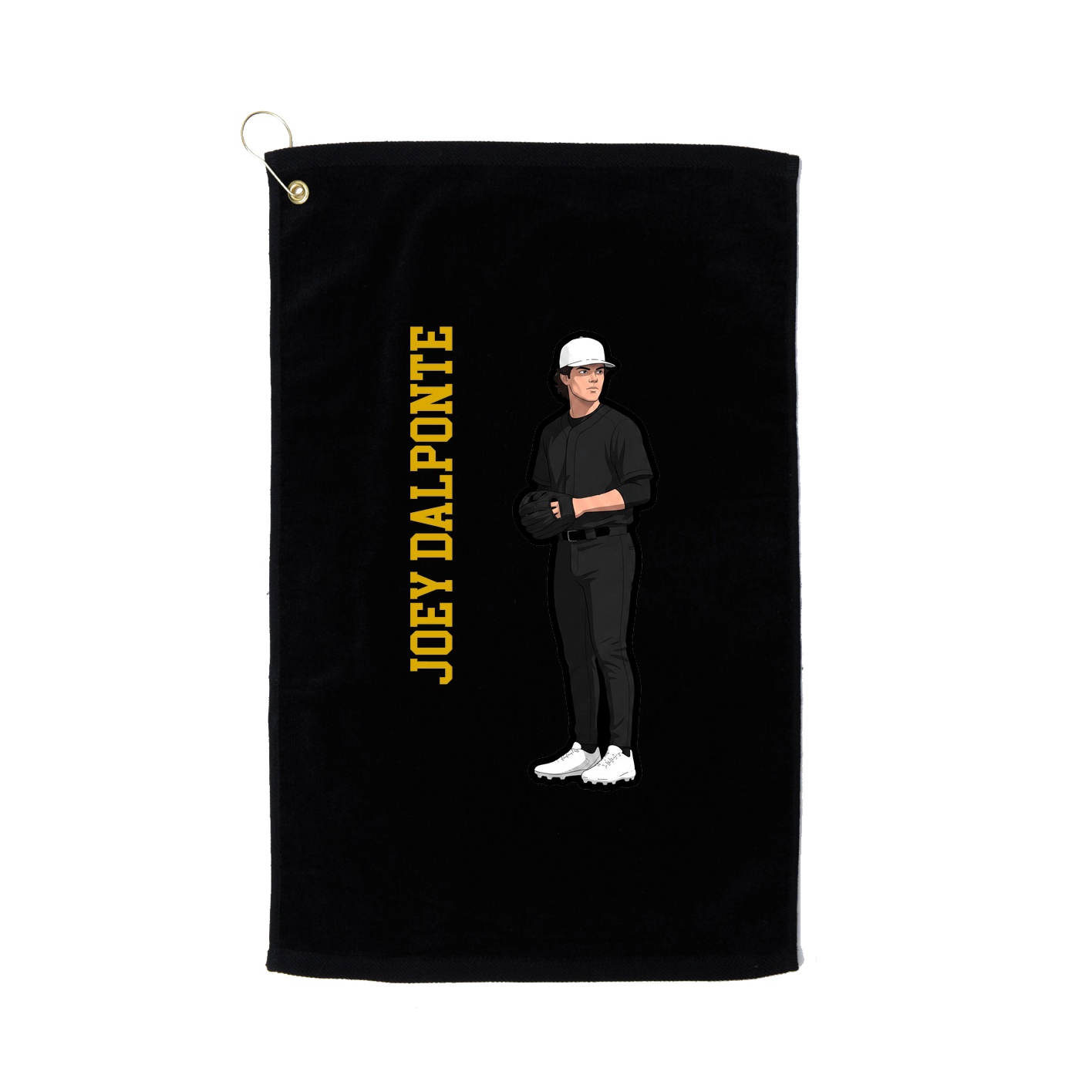 Golf Towel — Name Vertical in Black