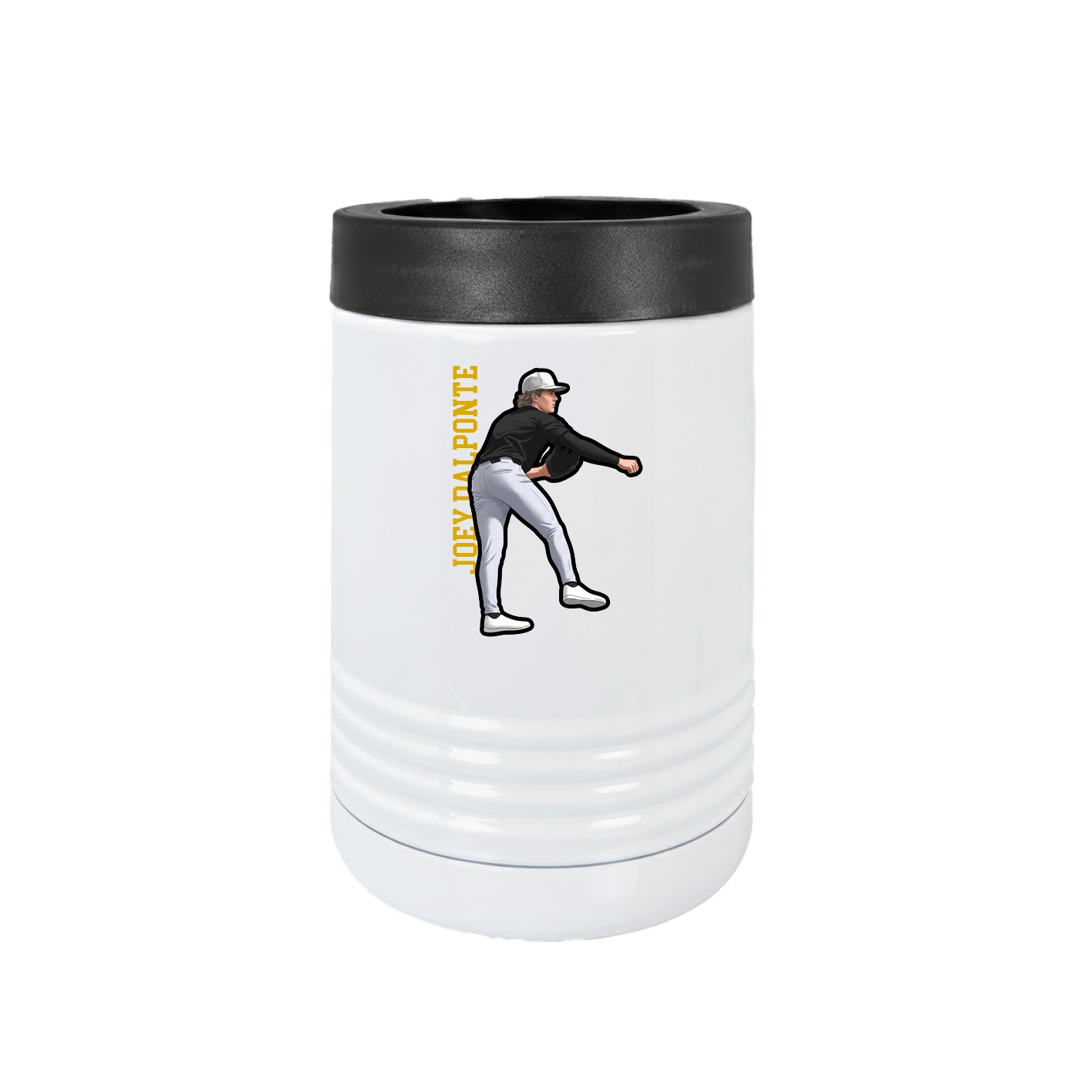 Beverage Holder — Name Vertical in White