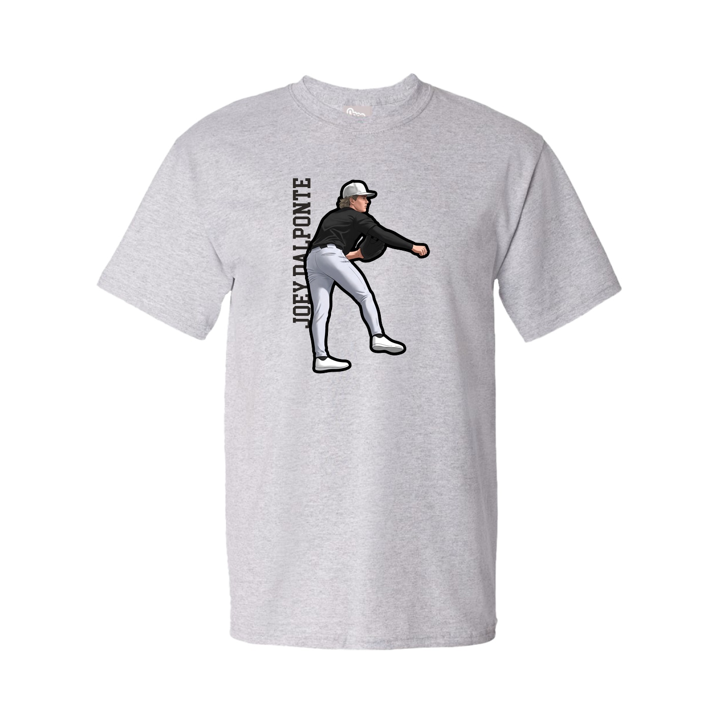 Youth Tee — Name Vertical in Grey