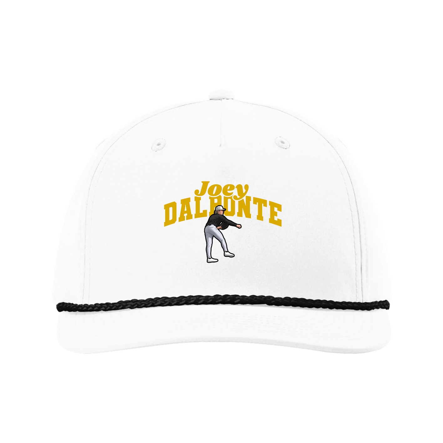 Five-Panel Classic Rope Cap — Signature Arch in White