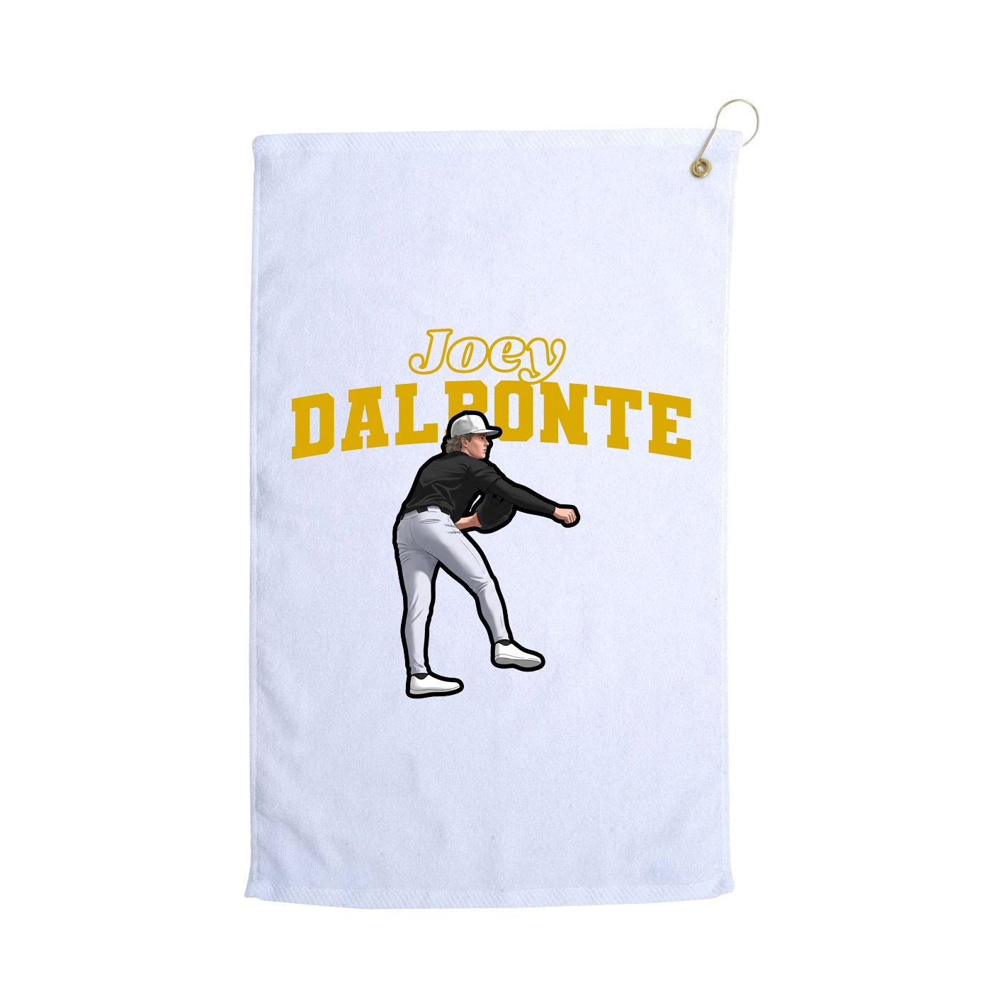 Golf Towel — Name Arch in White