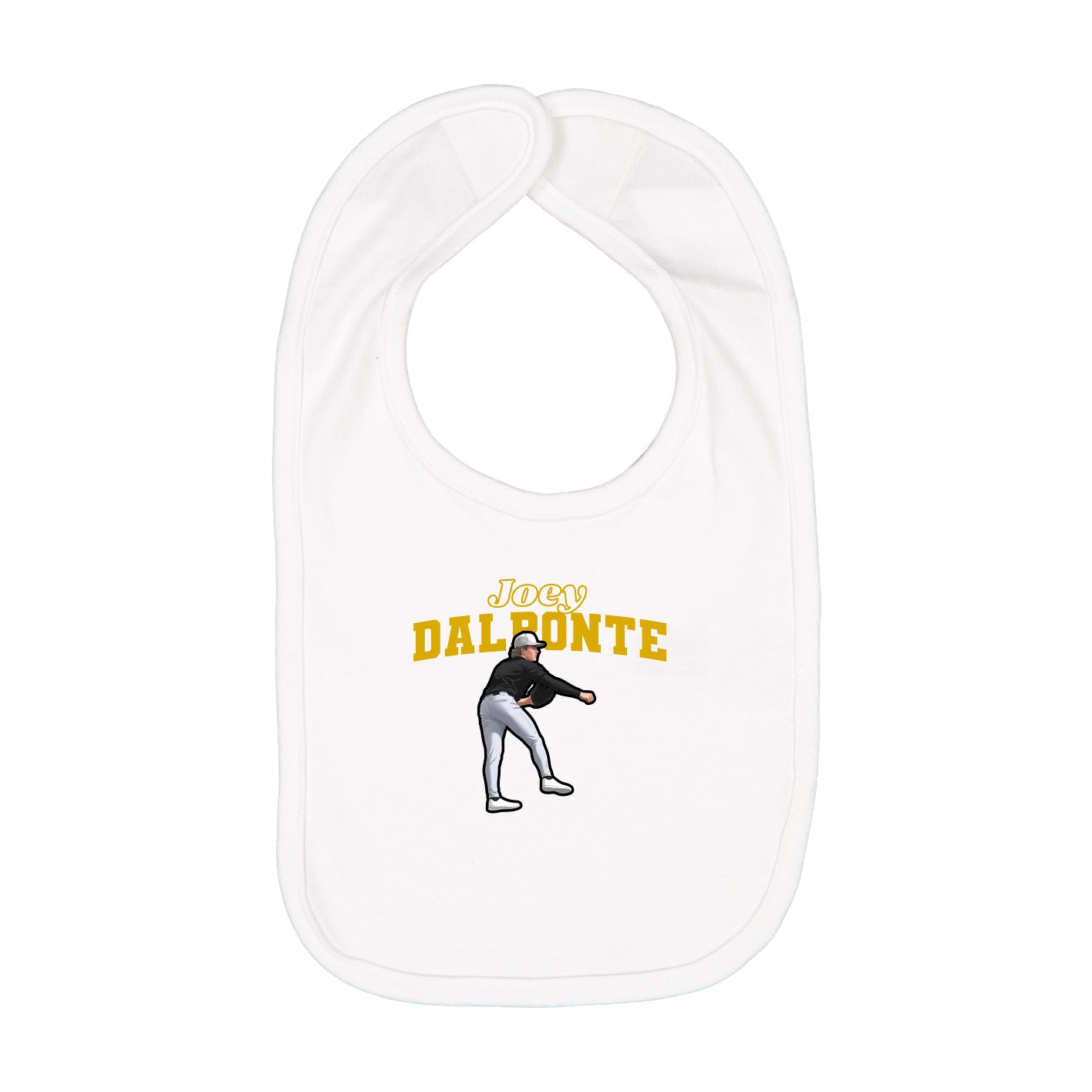 Infant Bib — Name Arch in White