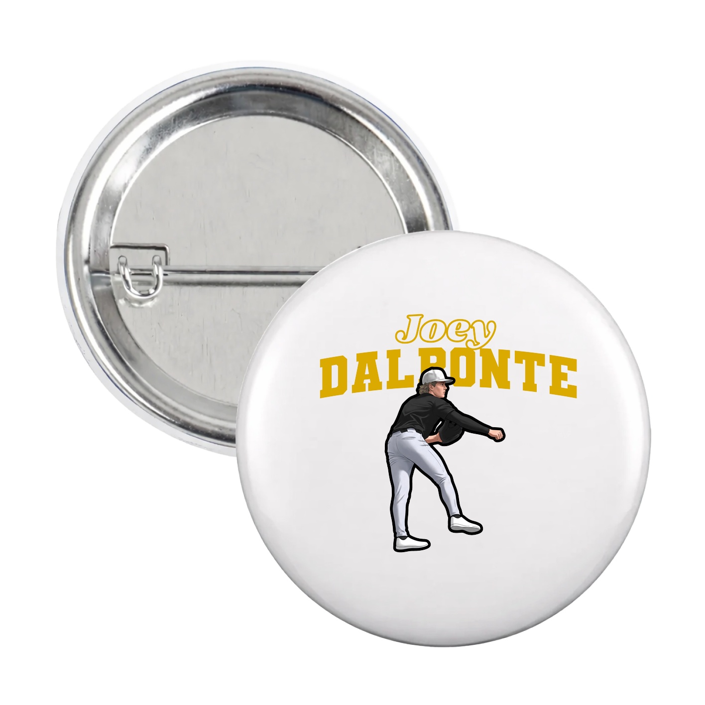 Game Day Button — Name Arch in White