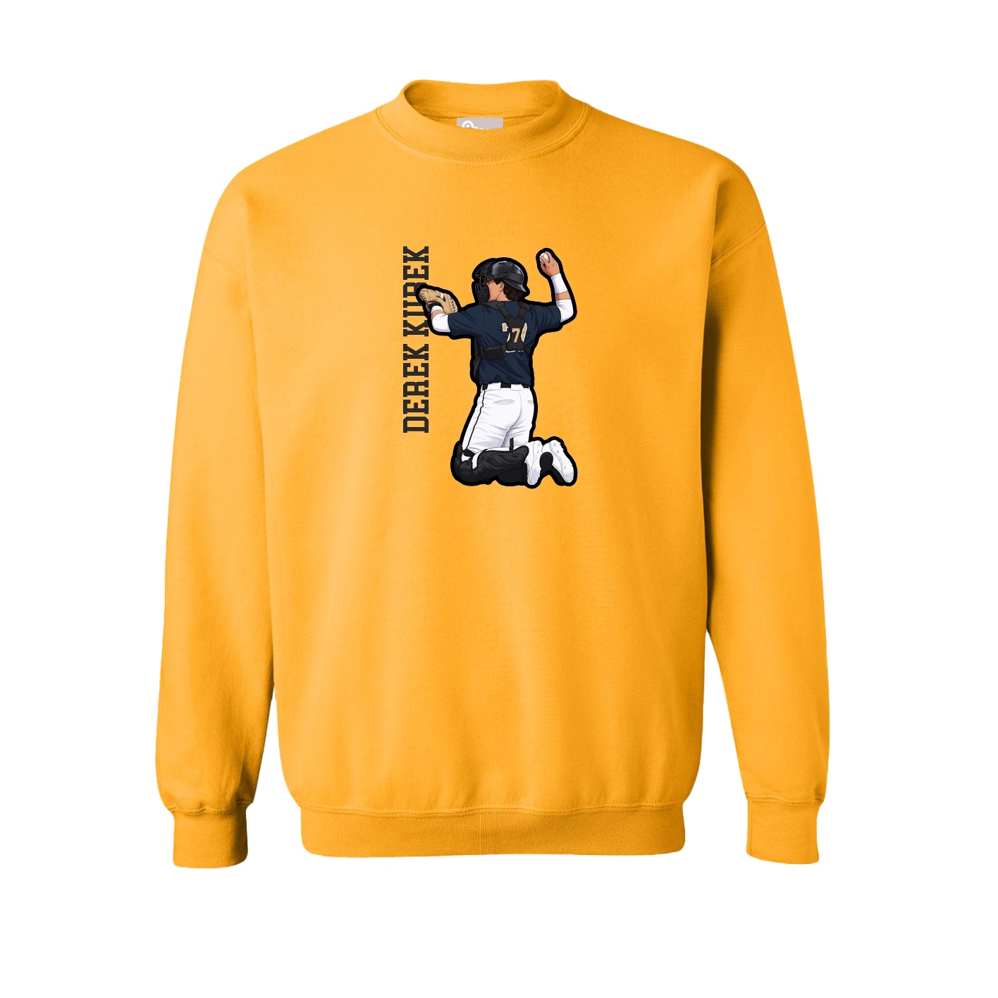 Fleece Crew — Name Vertical in Gold