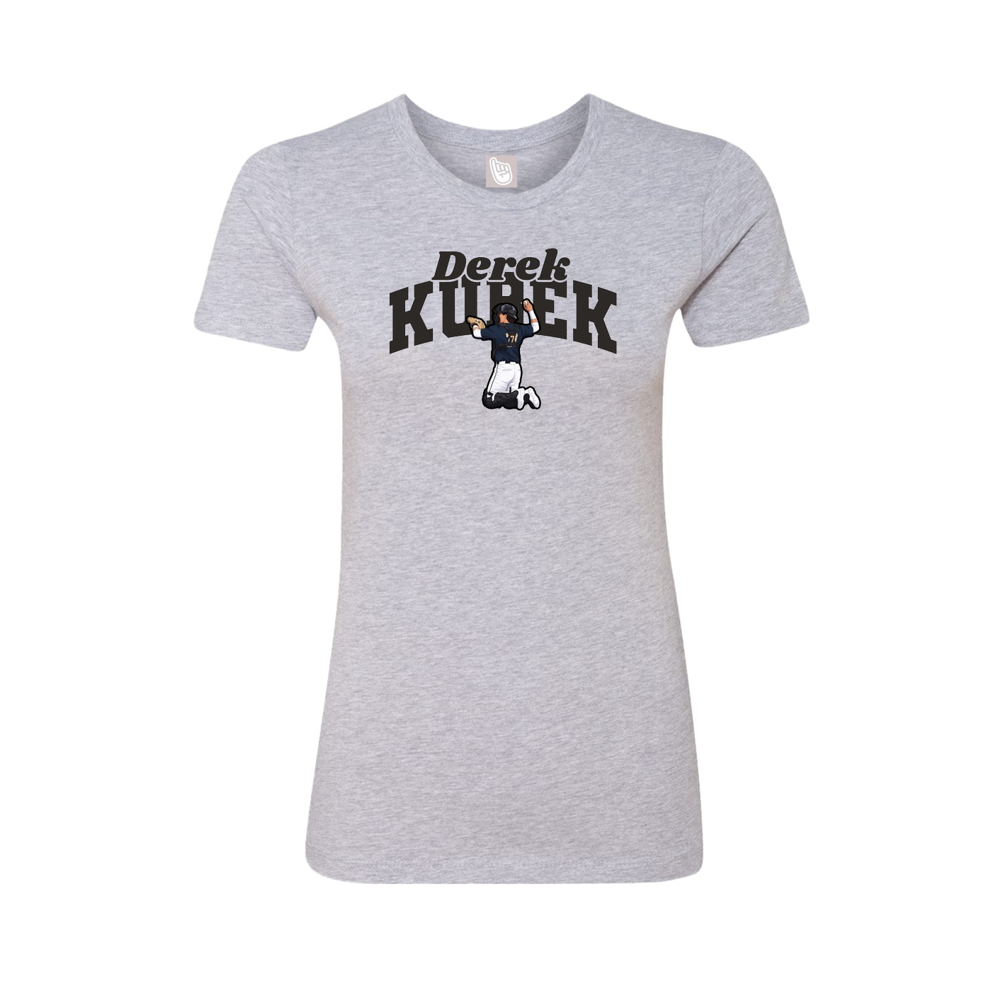 Fitted Women's Tee — Signature Arch in Grey
