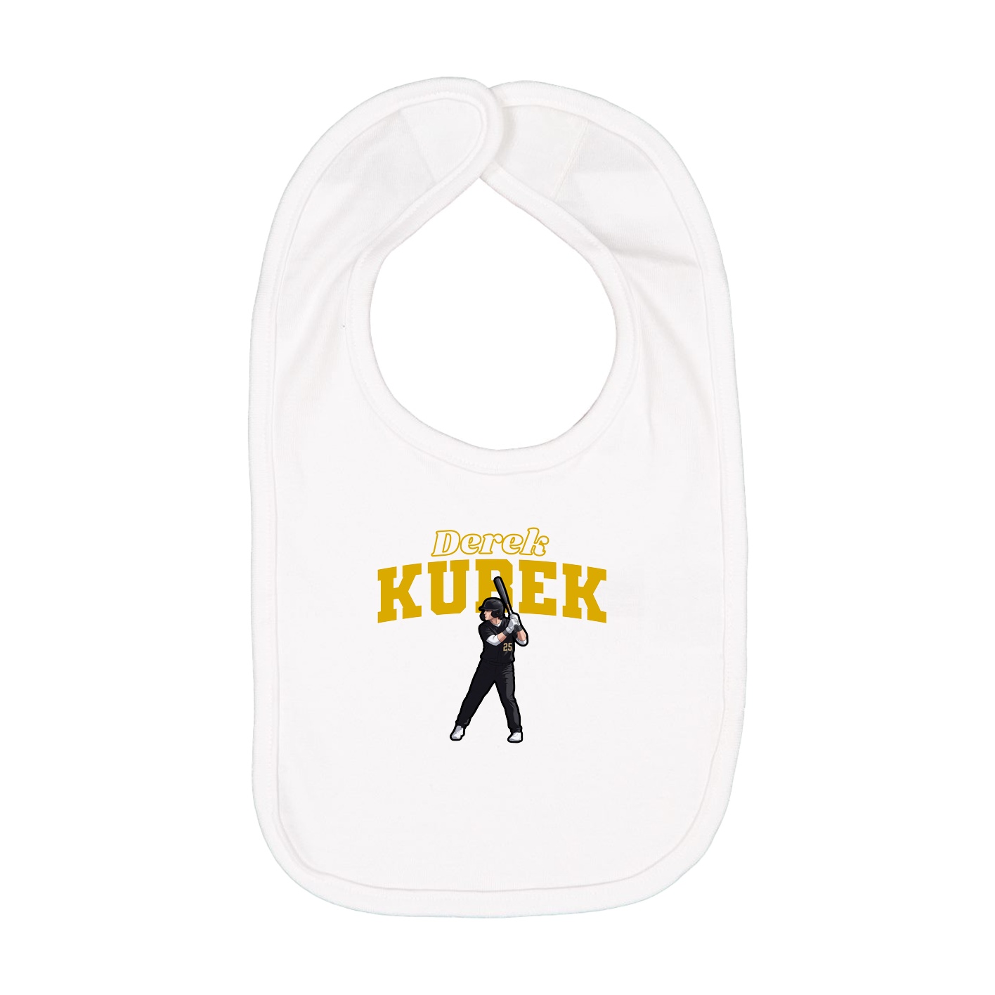 Infant Bib — Name Arch in White