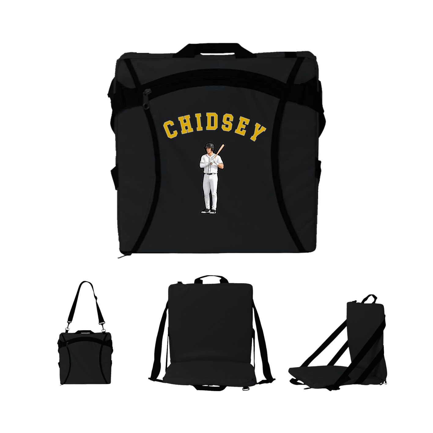 Folding Stadium Seat — Shirsey Arch in Black